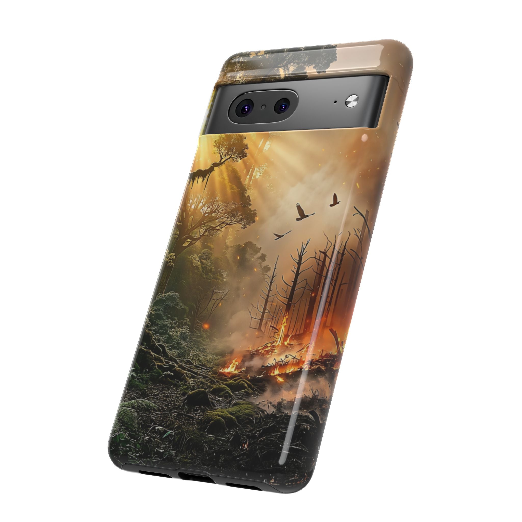 Contrasting Nature/Fire Art - Phone Case