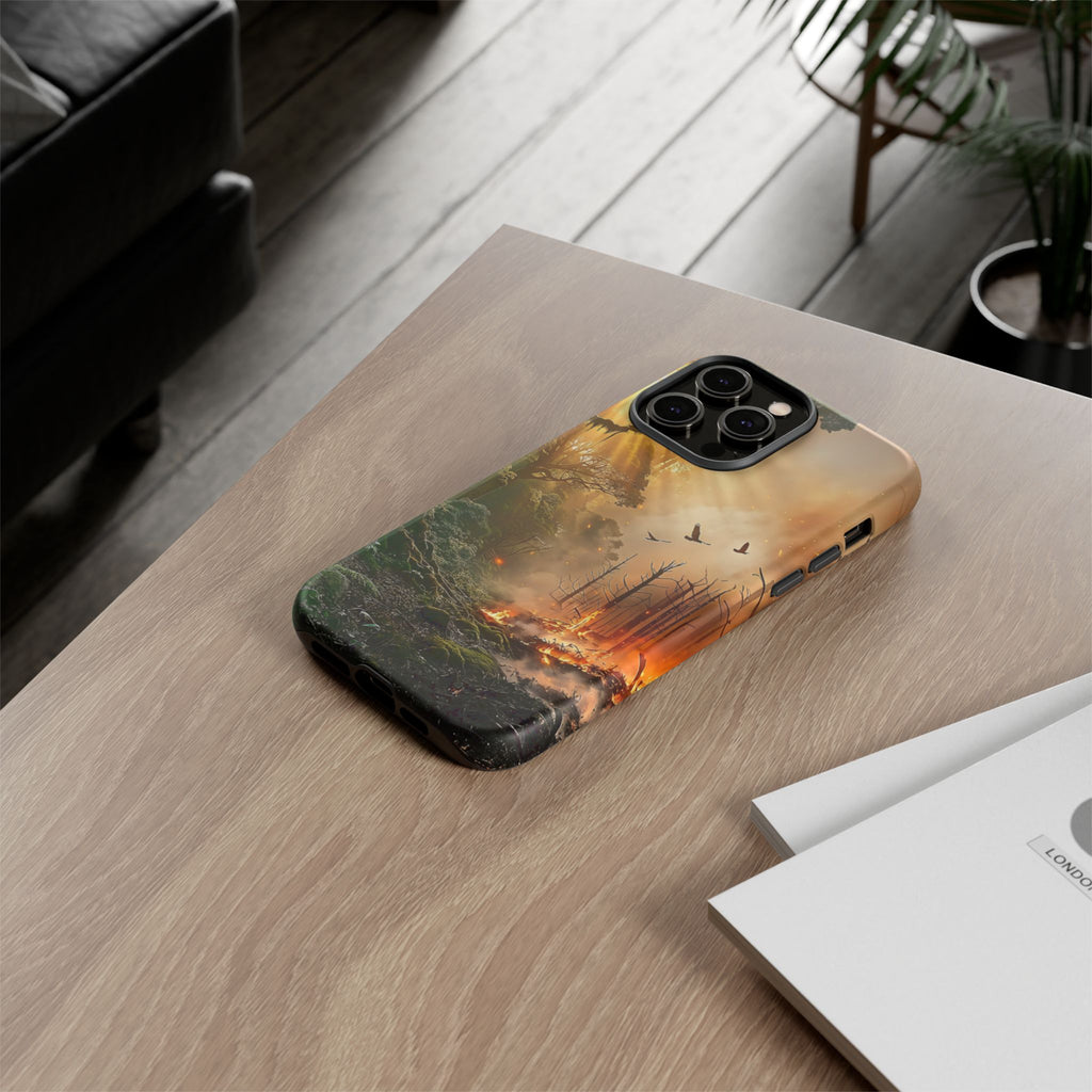 Contrasting Nature/Fire Art - Phone Case