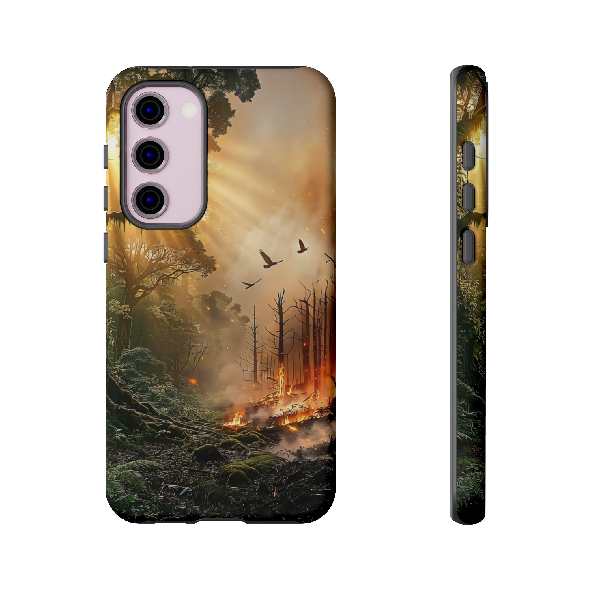 Contrasting Nature/Fire Art - Phone Case