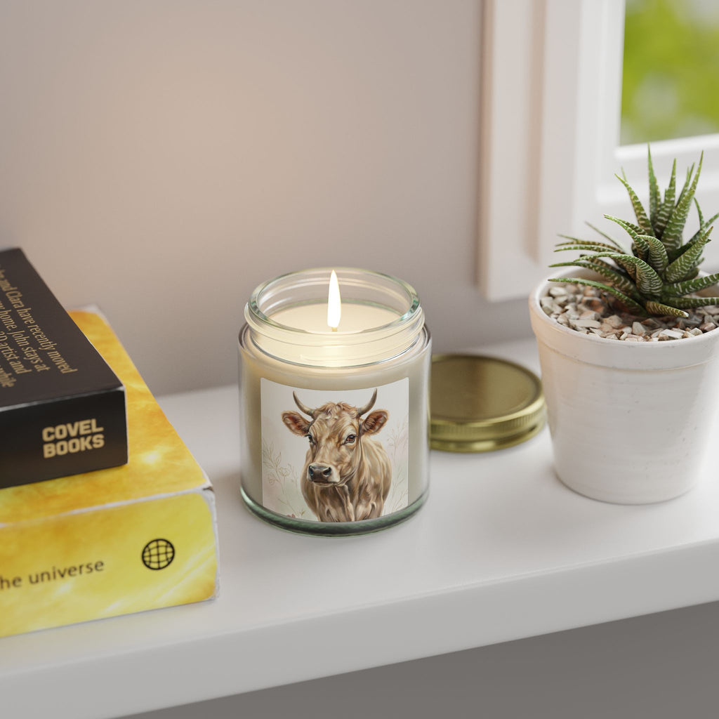 Highland Cow Candle | Farmhouse Decor Gift | Cute Cow Lover Gift | Soy Candle 4oz 9oz | Rustic Home Decor | Country Style Candle
