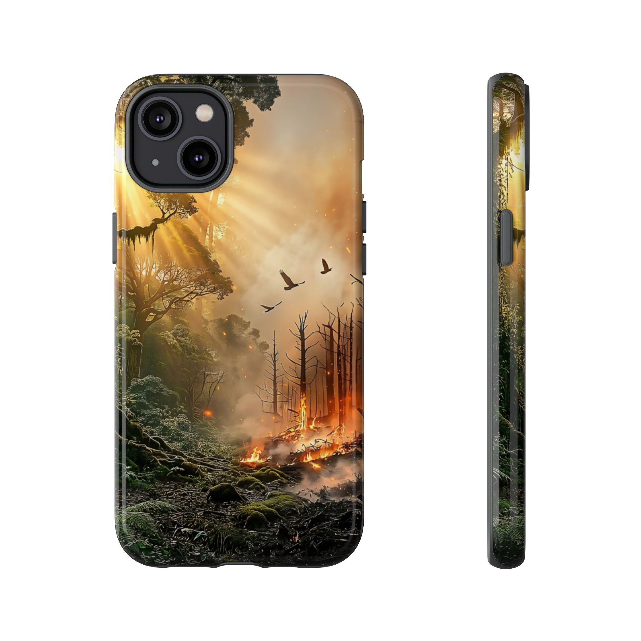 Contrasting Nature/Fire Art - Phone Case