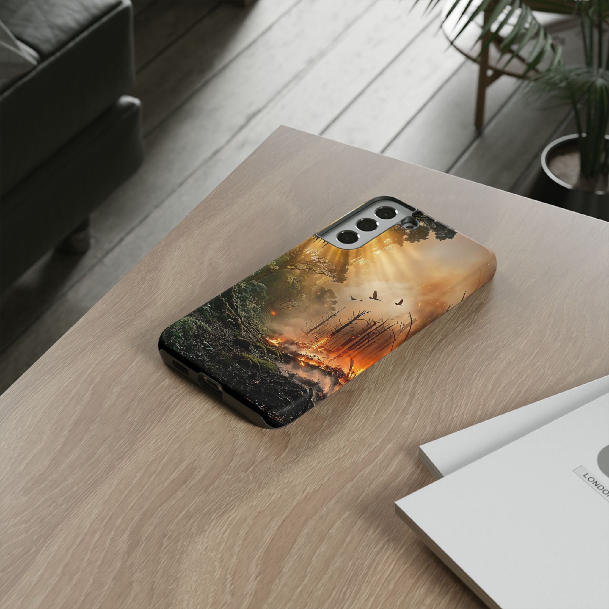 Contrasting Nature/Fire Art - Phone Case