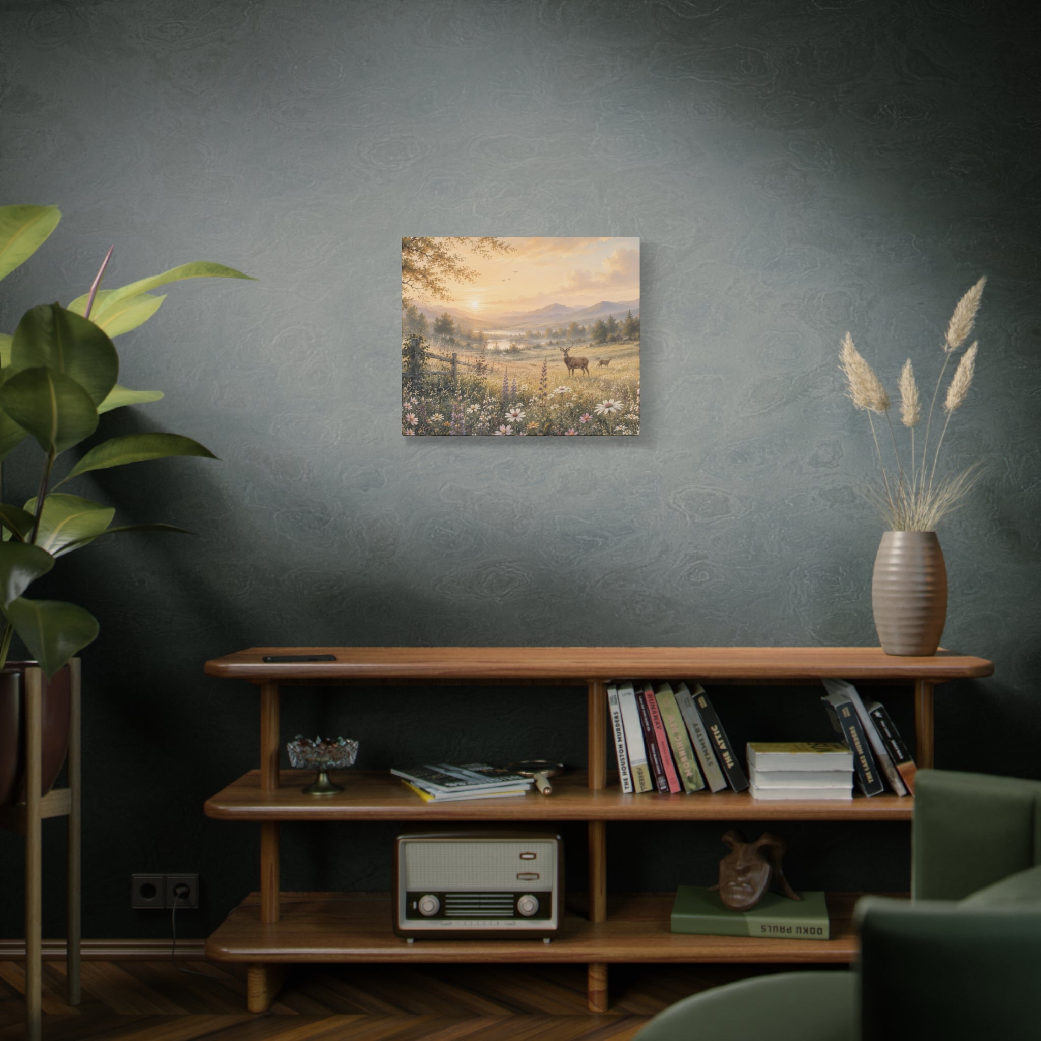 Deer Meadow Sunrise Canvas