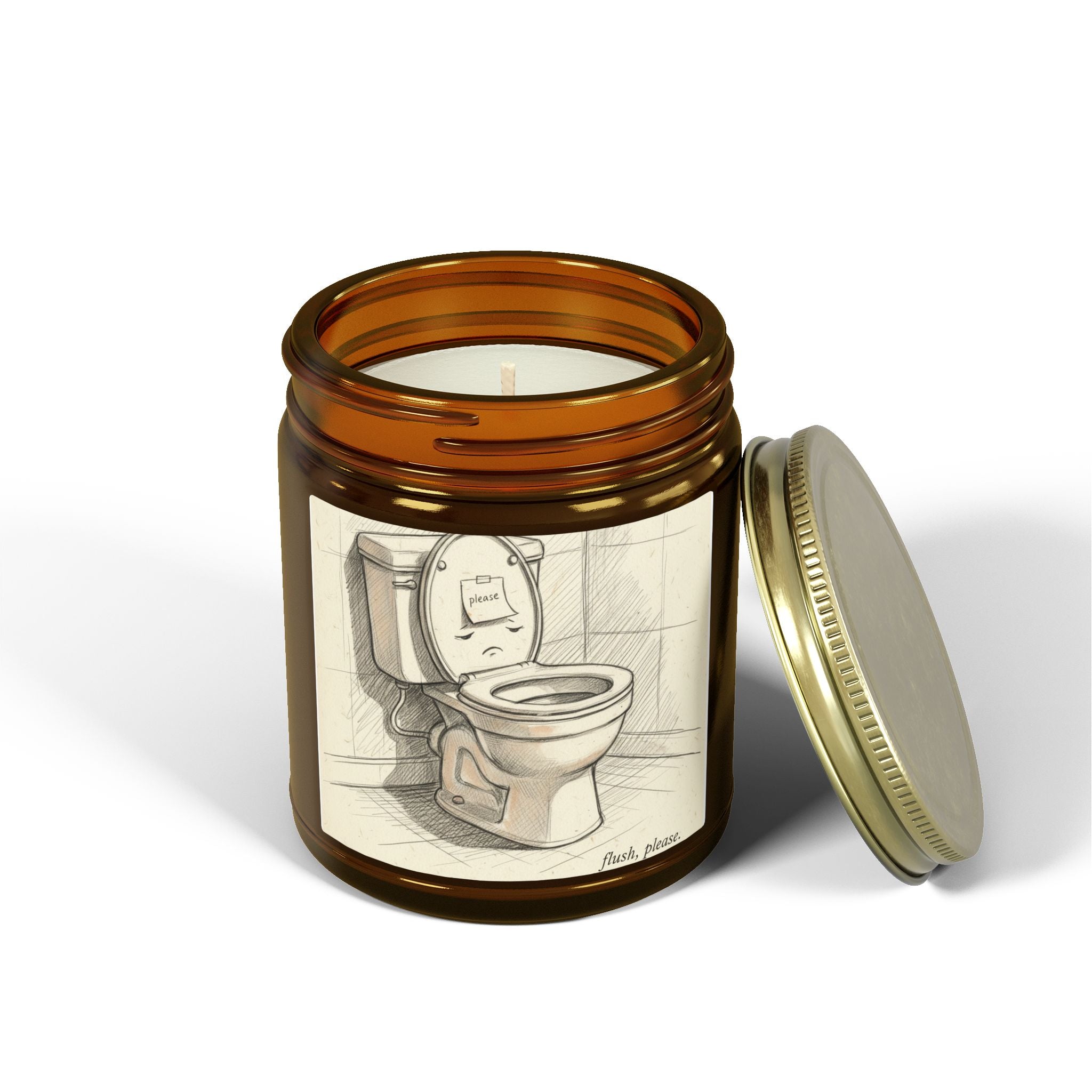 Bathroom Humor Flush Please Candle, Soy Candle