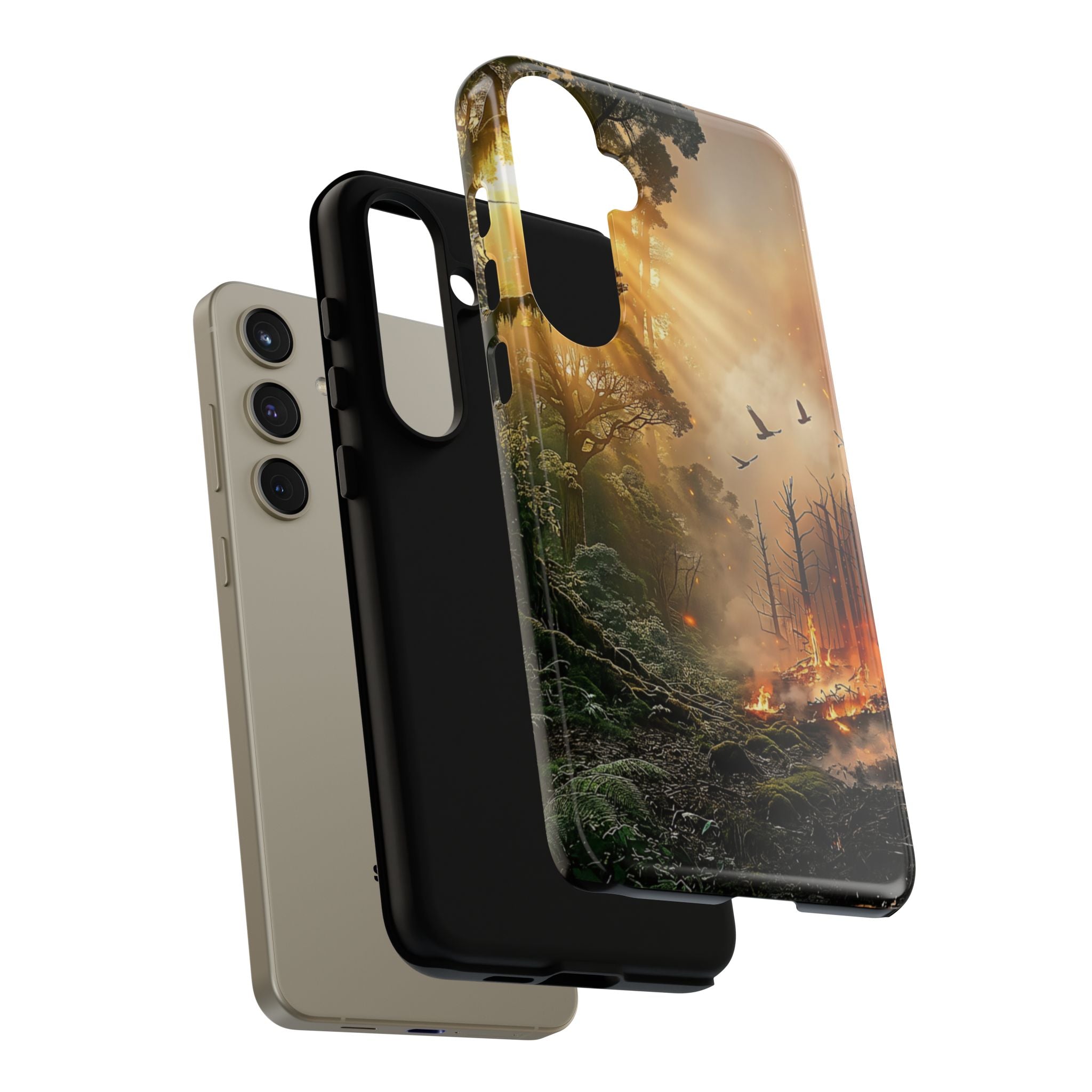 Contrasting Nature/Fire Art - Phone Case
