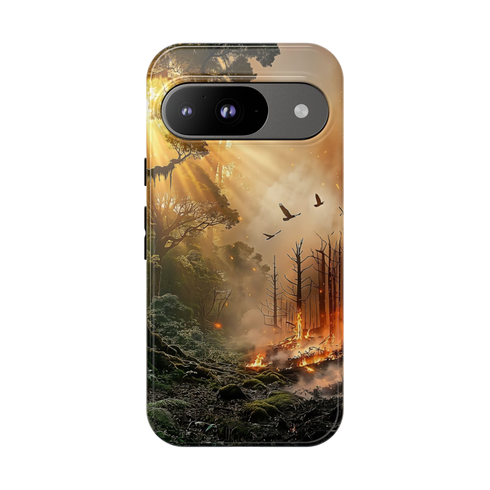 Contrasting Nature/Fire Art - Phone Case