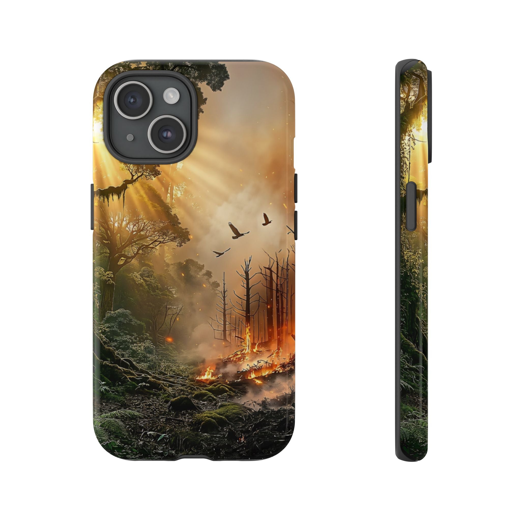 Contrasting Nature/Fire Art - Phone Case