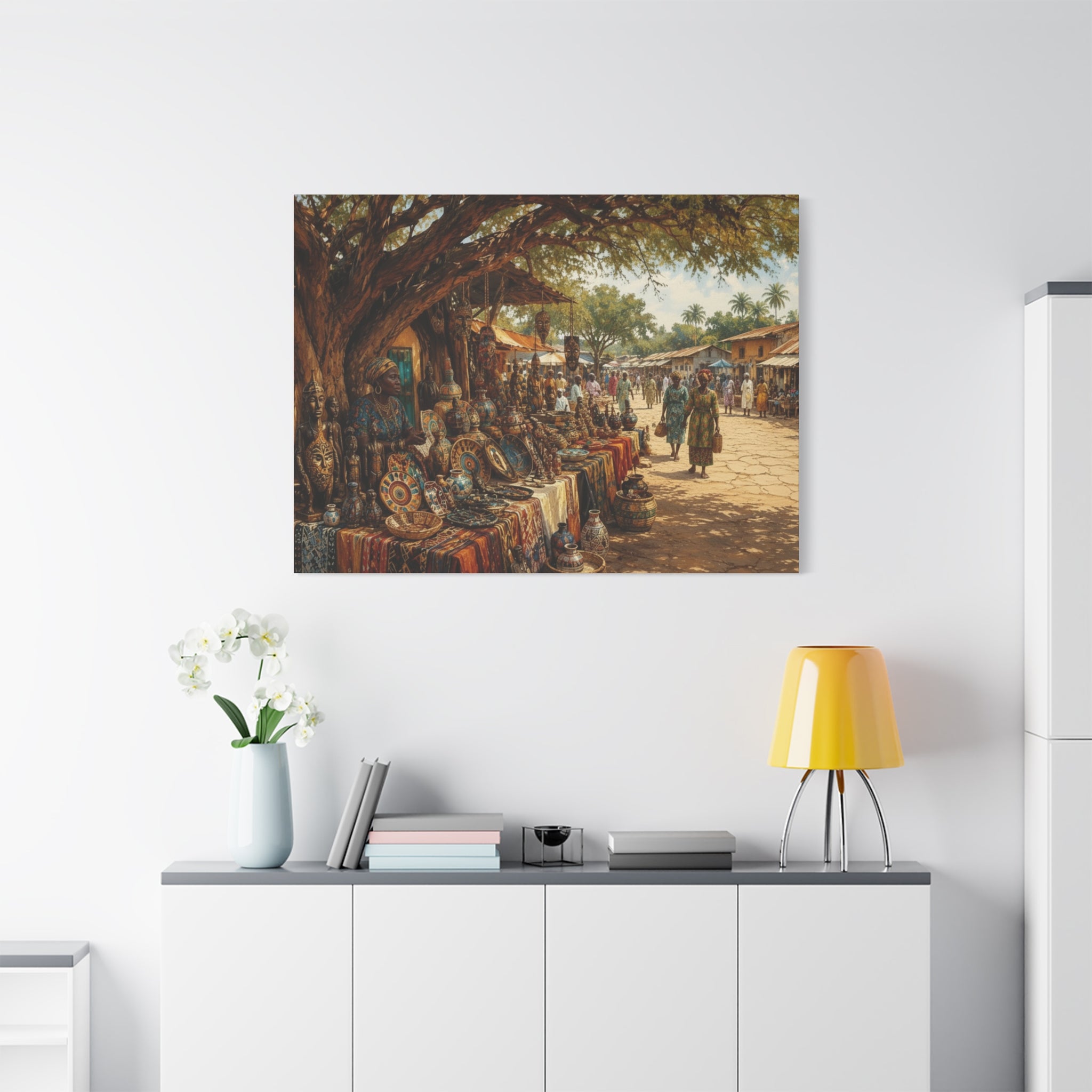 Nigerian Market Day Cultural Matte Canvas