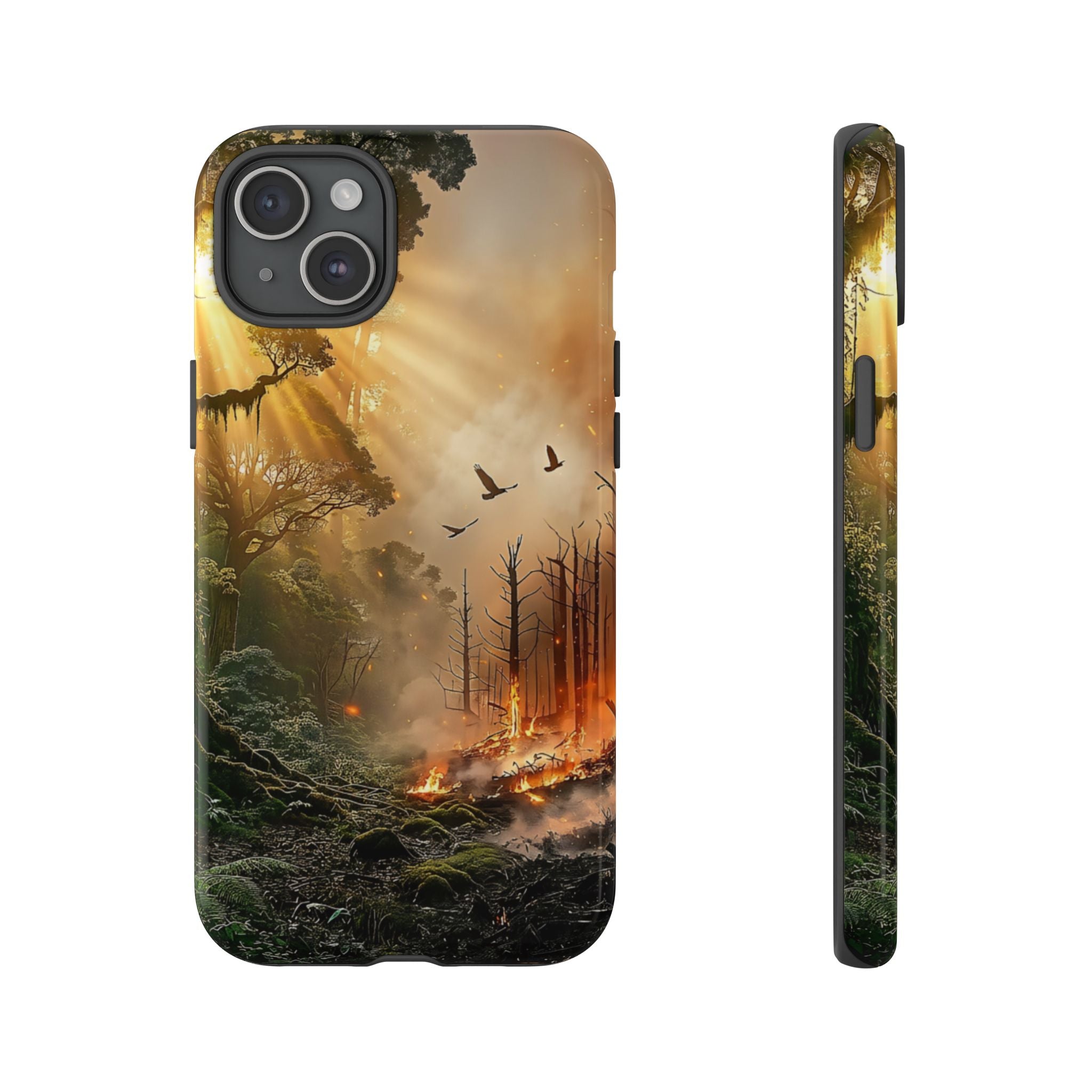 Contrasting Nature/Fire Art - Phone Case