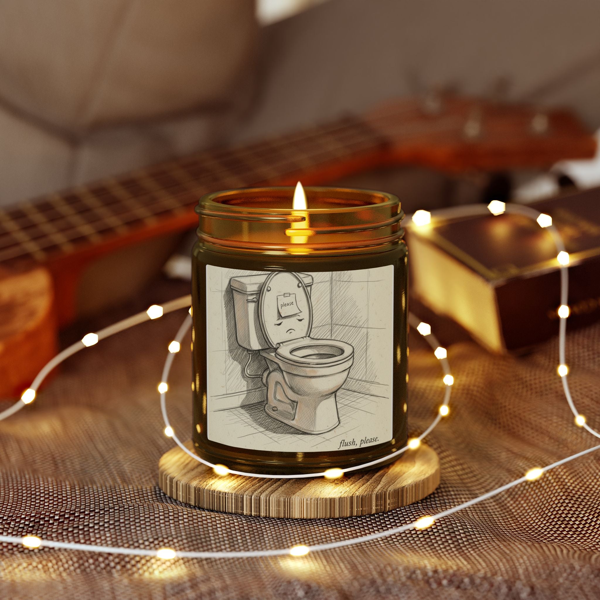 Bathroom Humor Flush Please Candle, Soy Candle