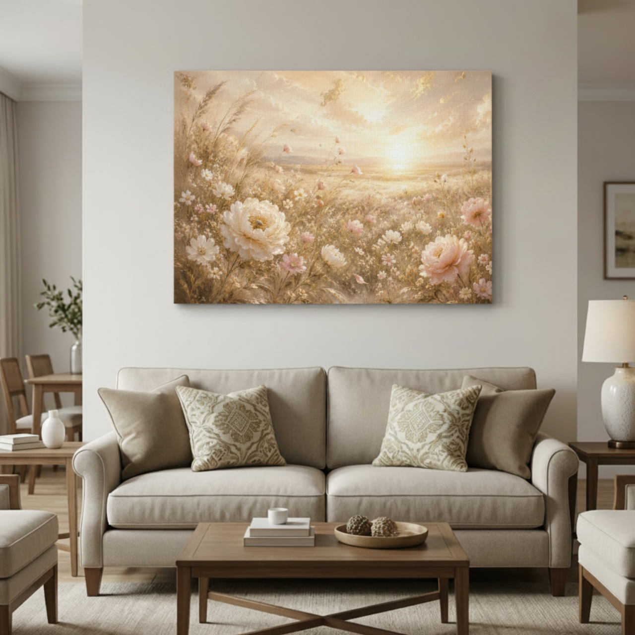 Golden Wildflower Field Canvas