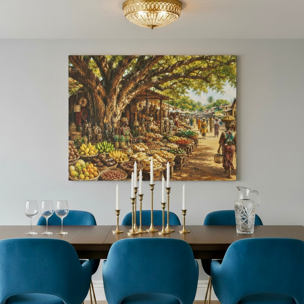 Nigerian Market Day Produce Matte Canvas