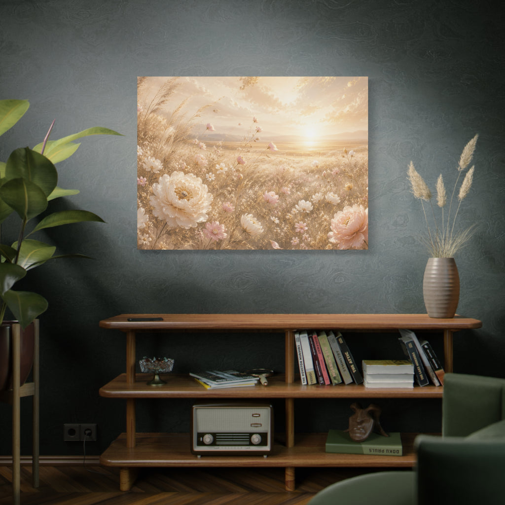 Golden Wildflower Field Canvas