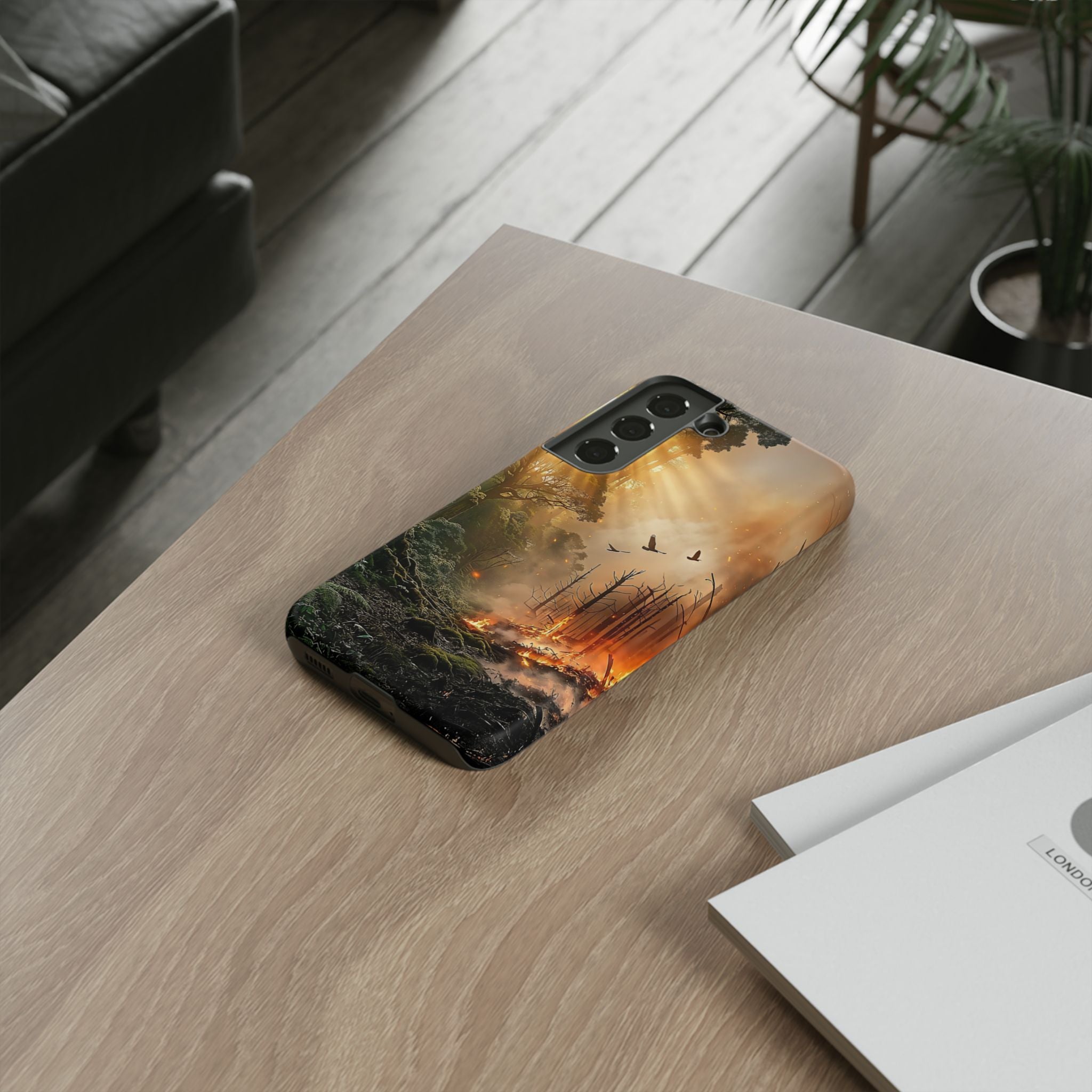 Contrasting Nature/Fire Art - Phone Case