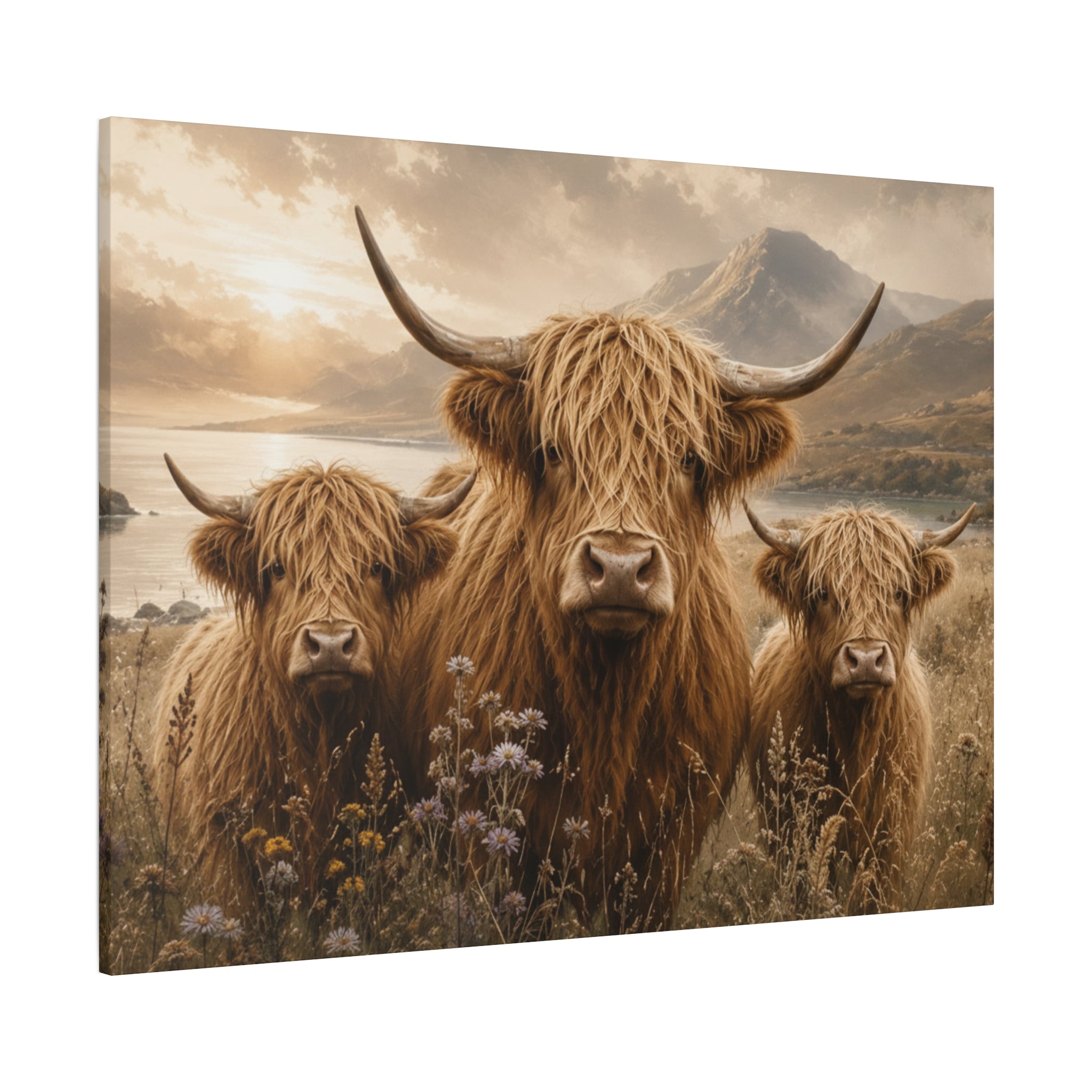 Highland Cows Canvas | Matte Stretched Wall Art