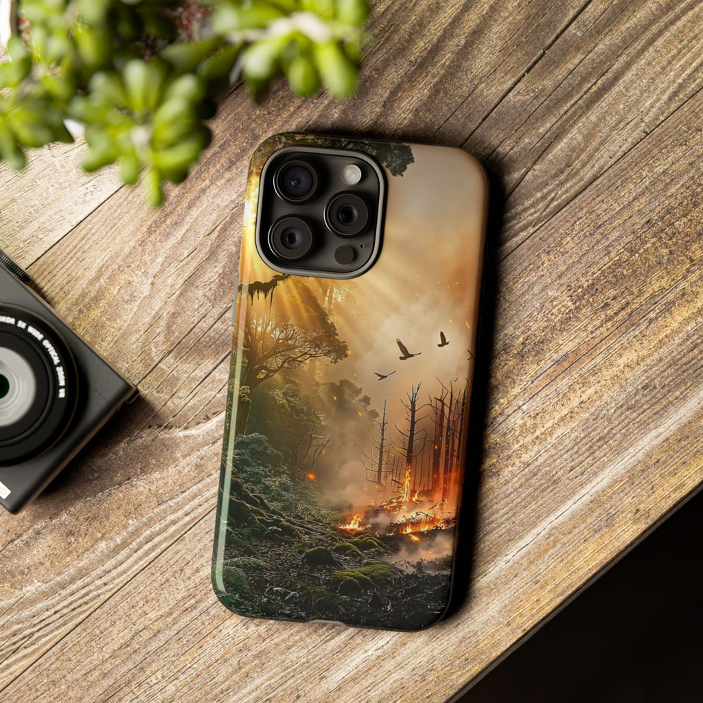 Contrasting Nature/Fire Art - Phone Case