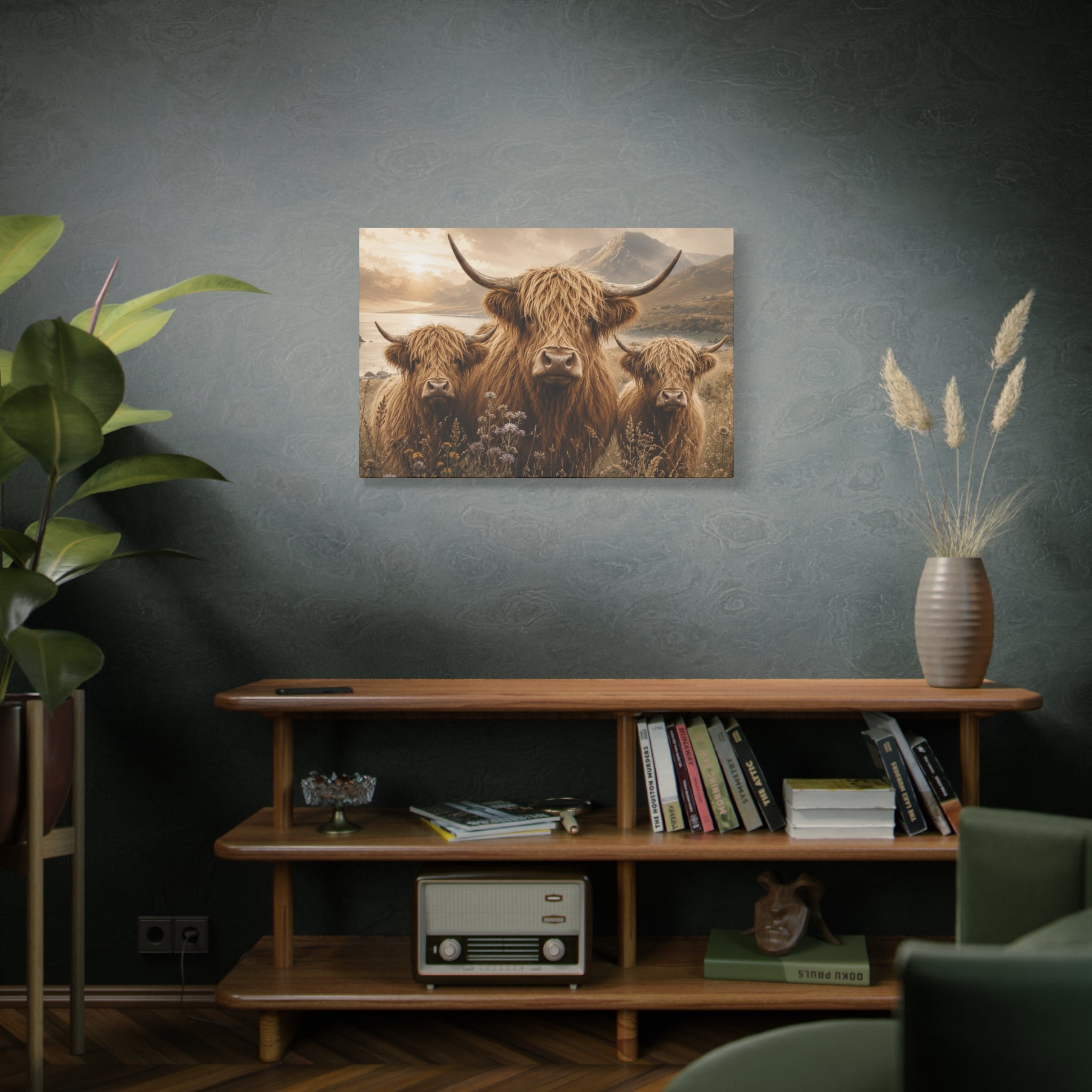 Highland Cows Canvas | Matte Stretched Wall Art
