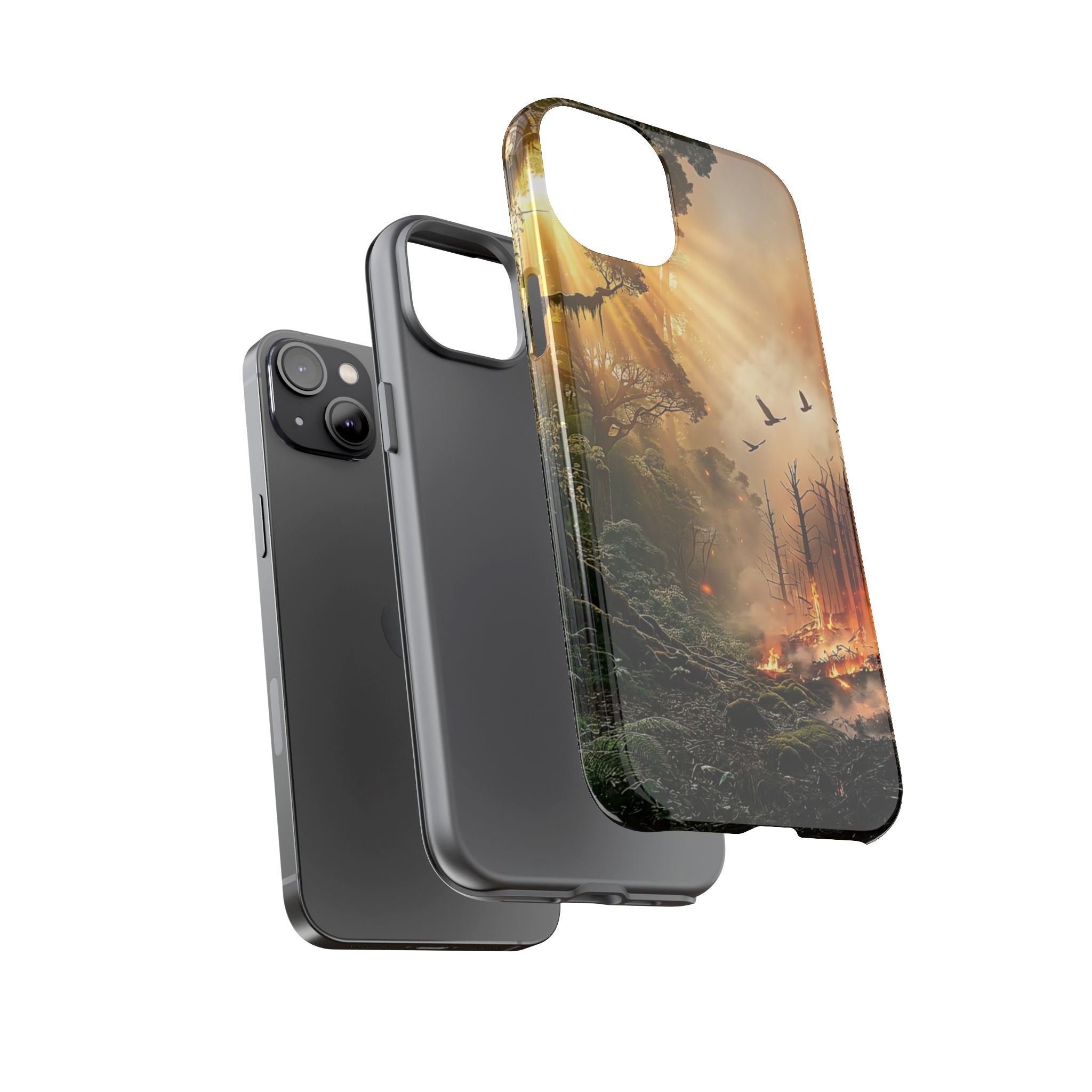 Contrasting Nature/Fire Art - Phone Case