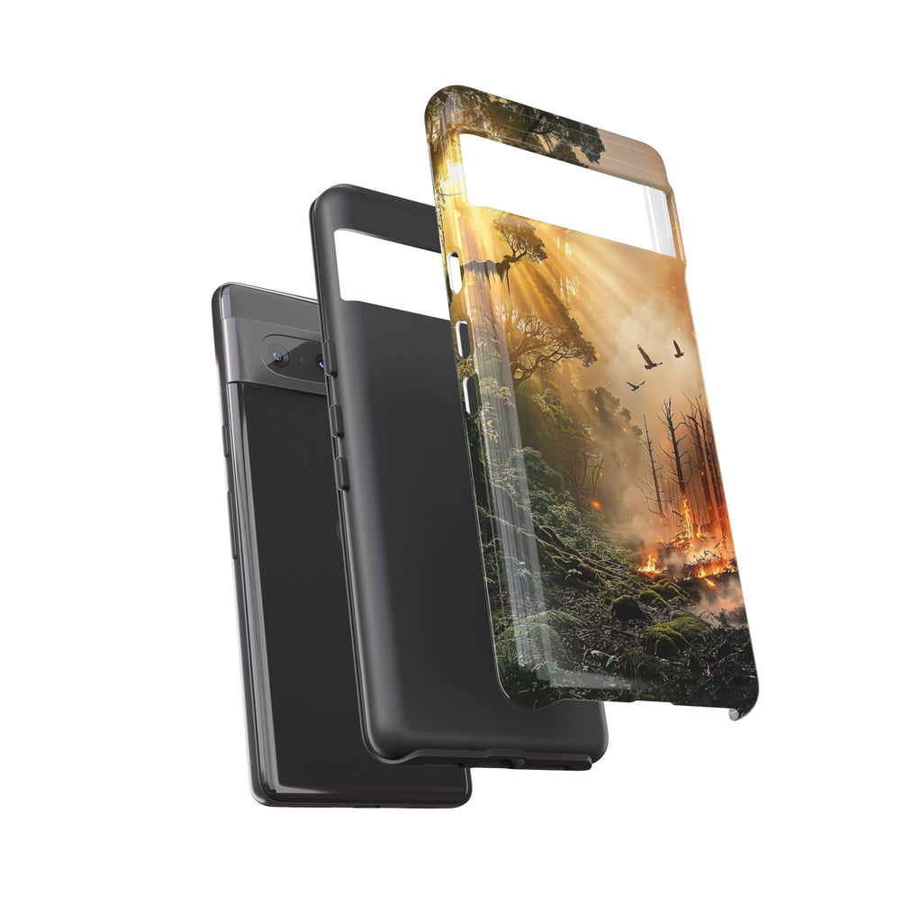 Contrasting Nature/Fire Art - Phone Case