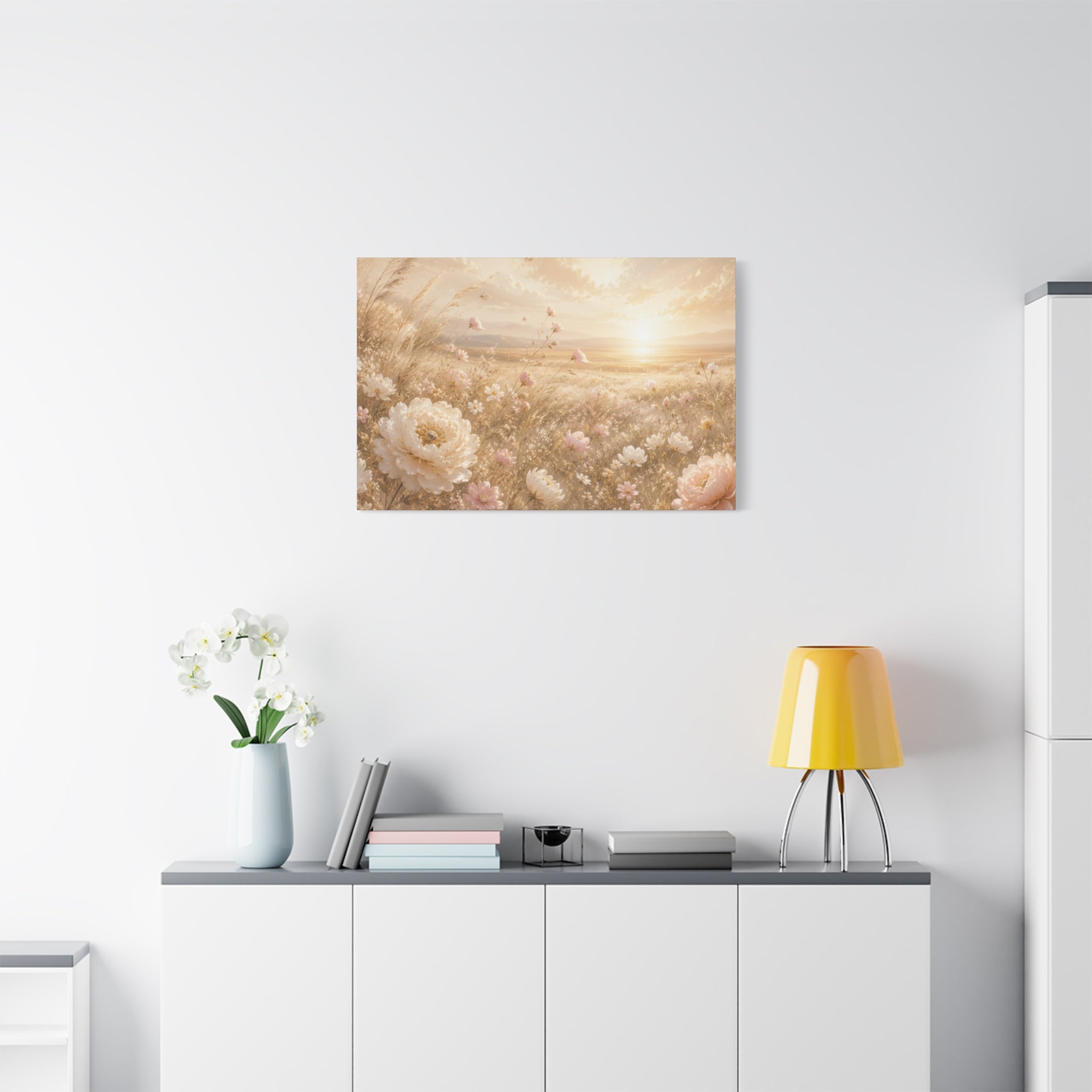 Golden Wildflower Field Canvas
