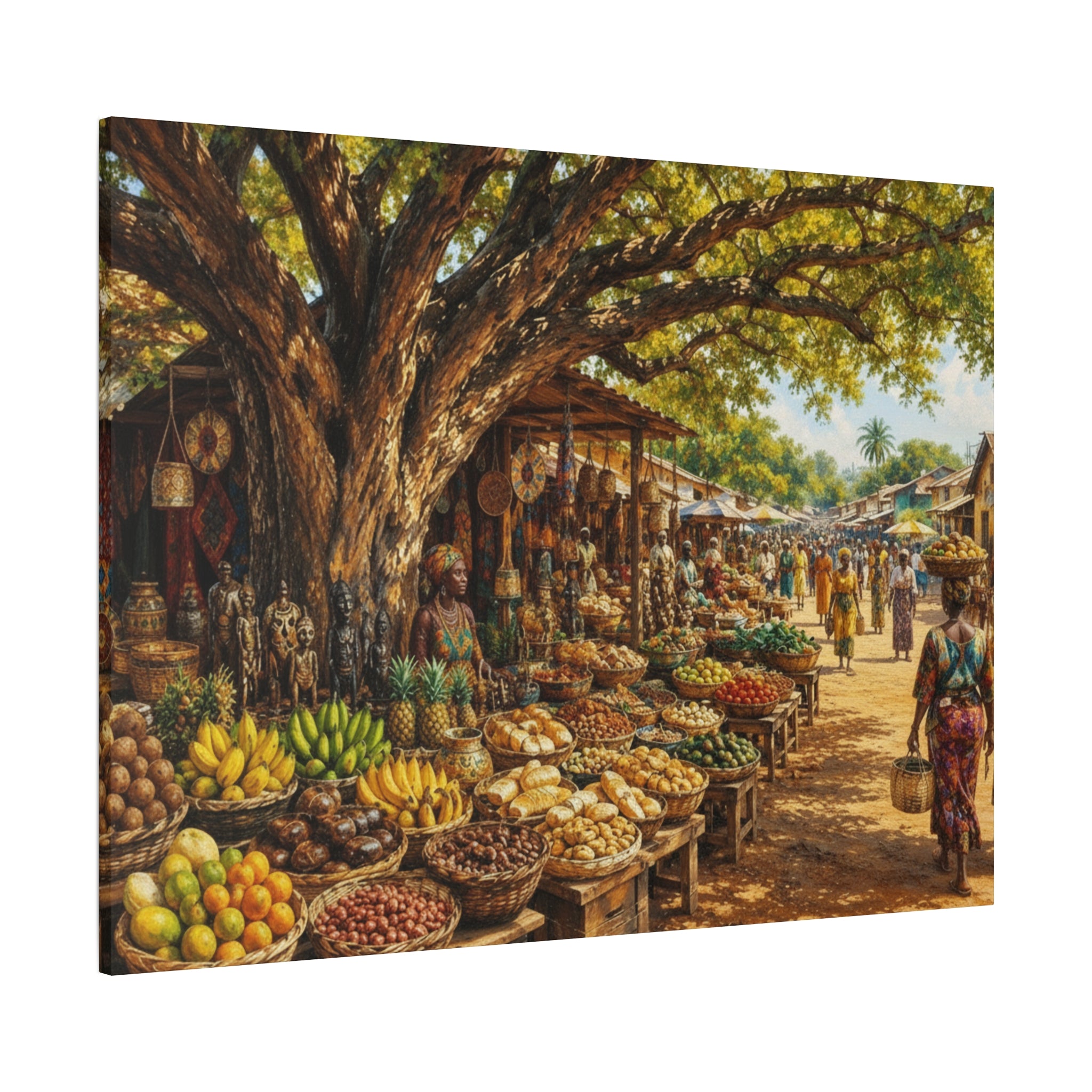 Nigerian Market Day Produce Matte Canvas