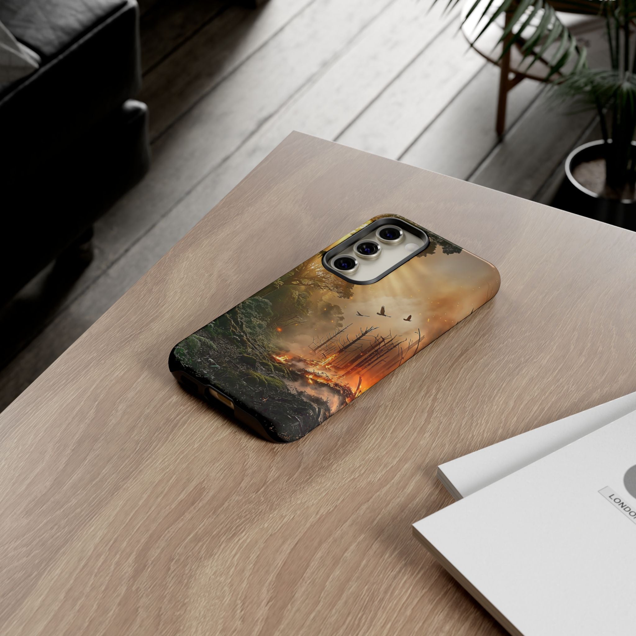 Contrasting Nature/Fire Art - Phone Case
