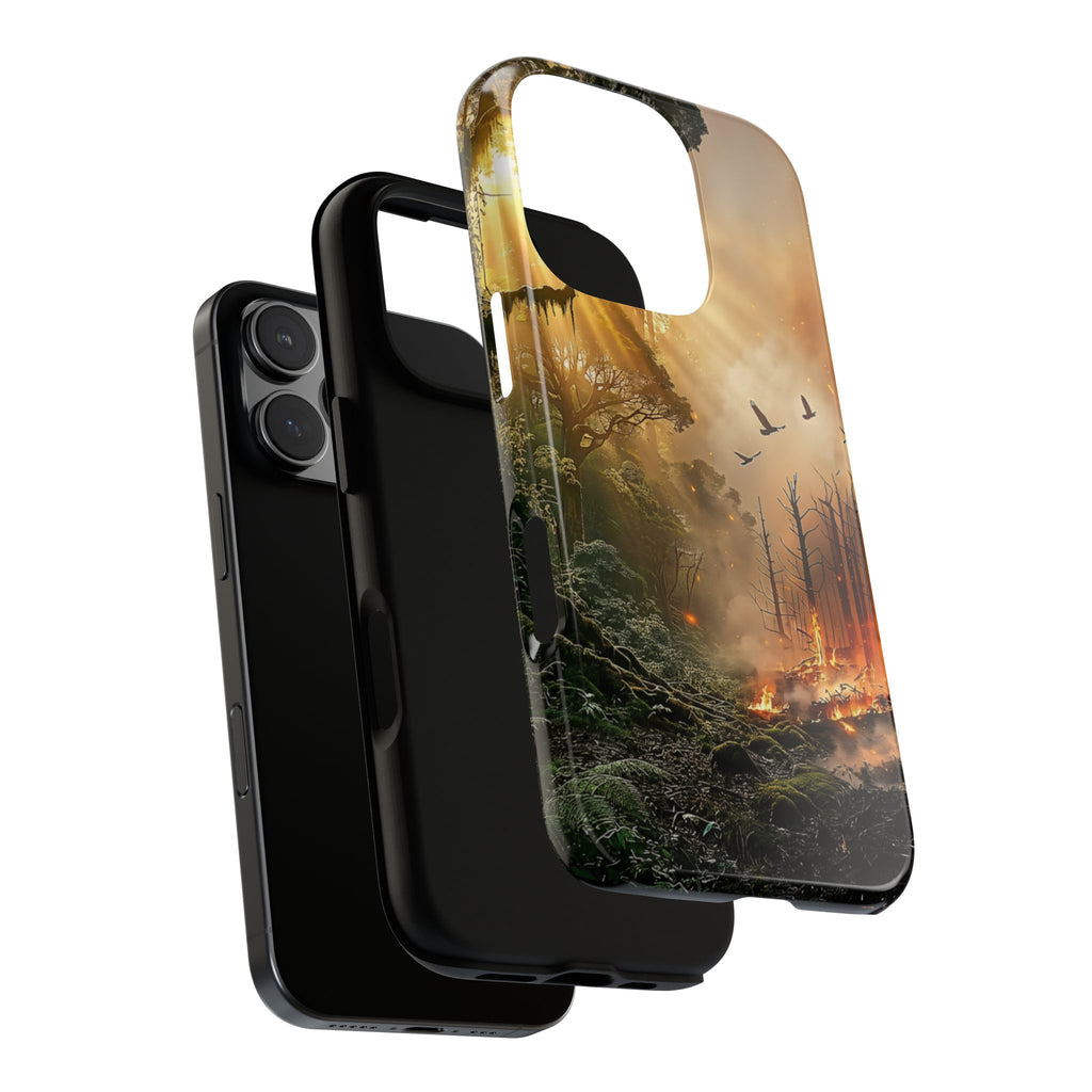 Contrasting Nature/Fire Art - Phone Case
