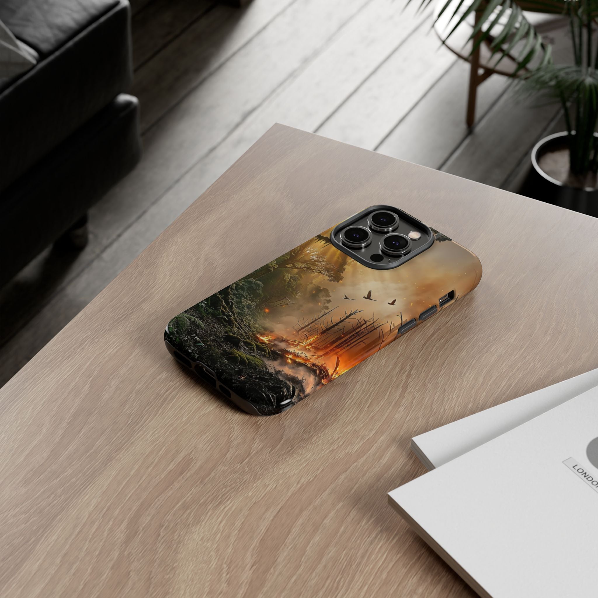 Contrasting Nature/Fire Art - Phone Case