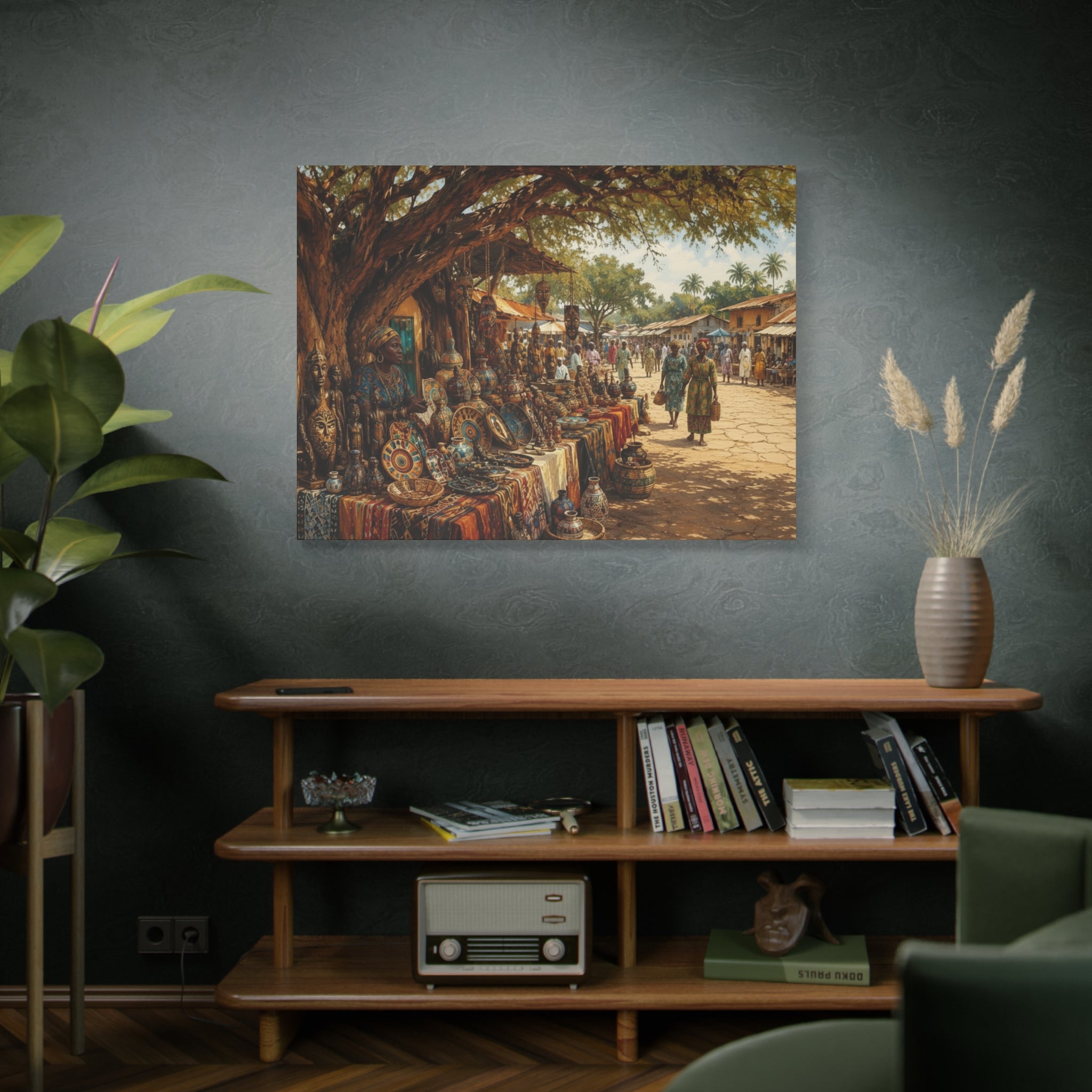 Nigerian Market Day Cultural Matte Canvas