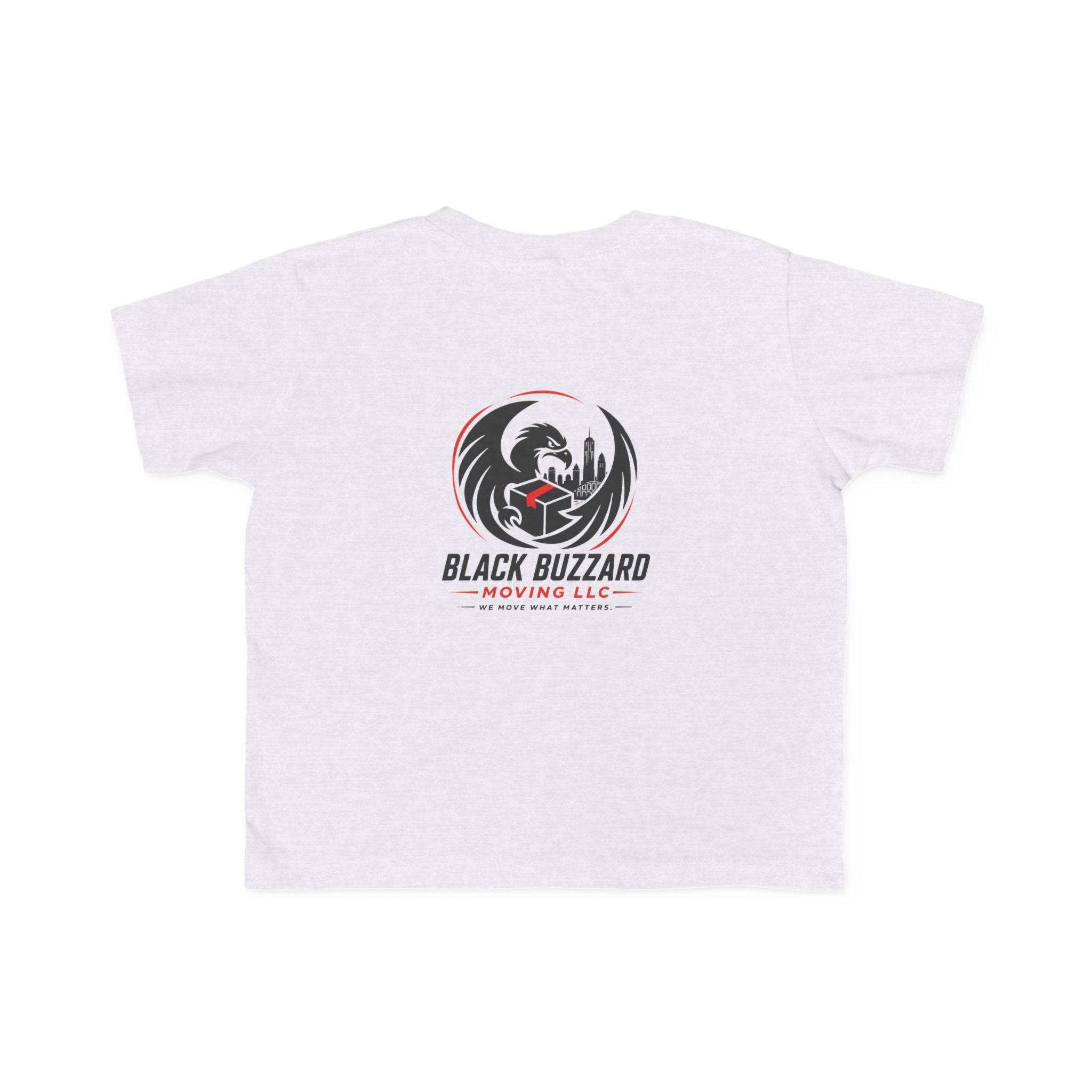 Toddler T‑Shirt — white/ash ‘Black Buzzard’ Logo Tee (We Move What Matters)