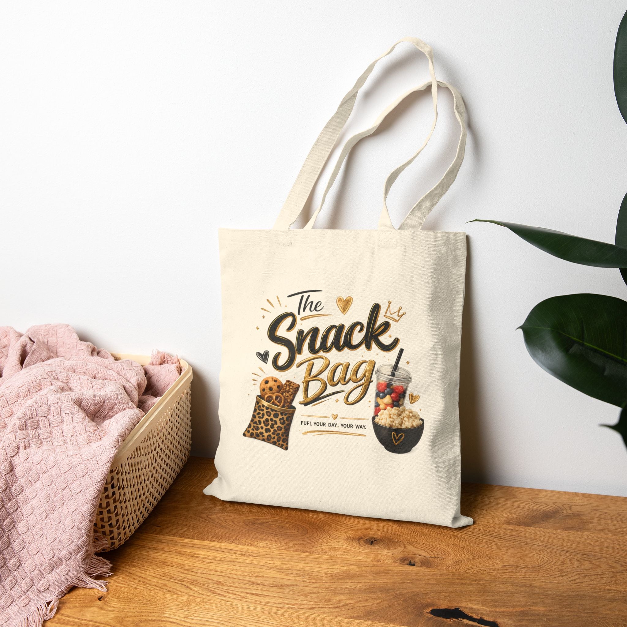 Tote Bag — "The Snack Bag" Cotton Canvas Grocery & Market Tote