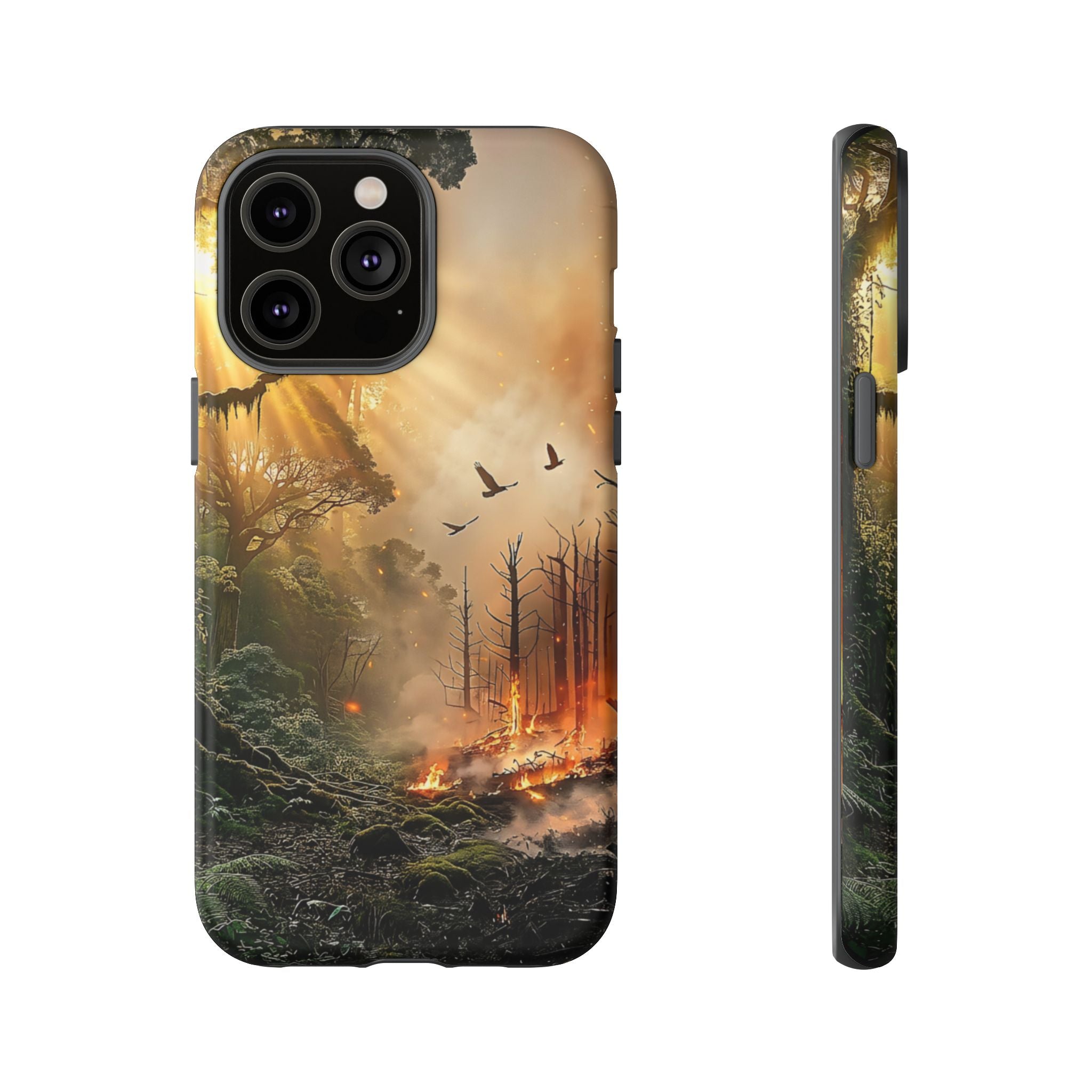 Contrasting Nature/Fire Art - Phone Case