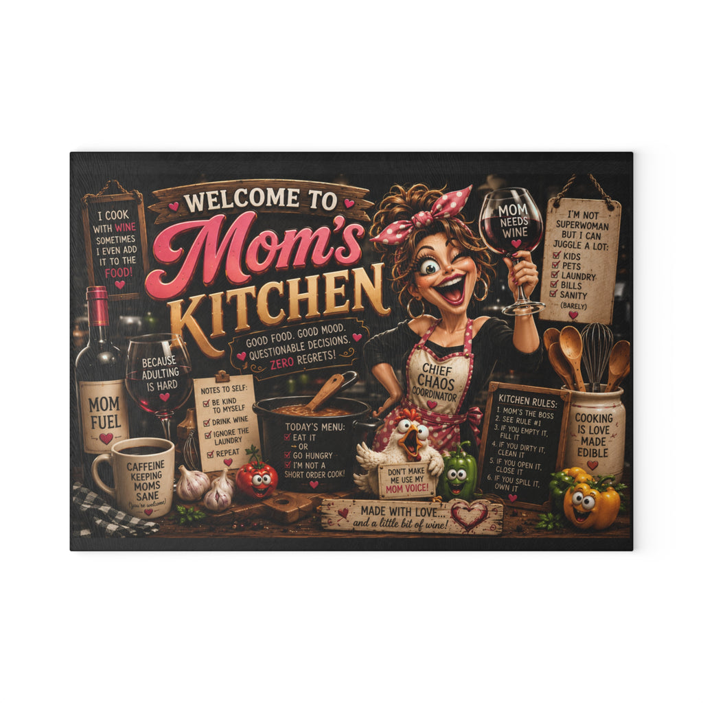 MOM Kitchen Glass Cutting Board — Funny
