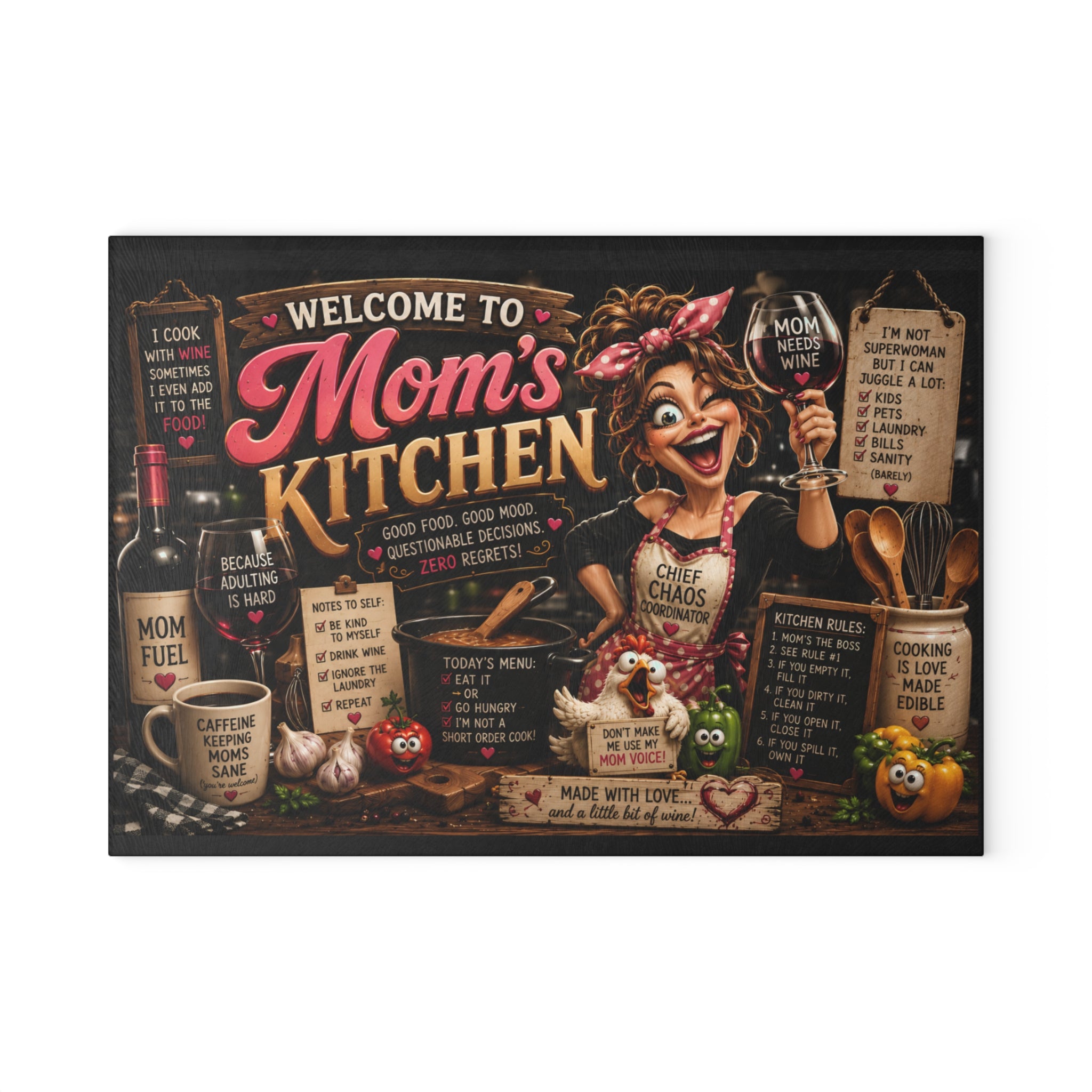MOM Kitchen Glass Cutting Board — Funny