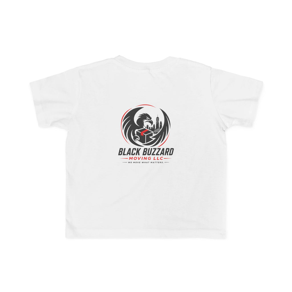 Toddler T‑Shirt — white/ash ‘Black Buzzard’ Logo Tee (We Move What Matters)