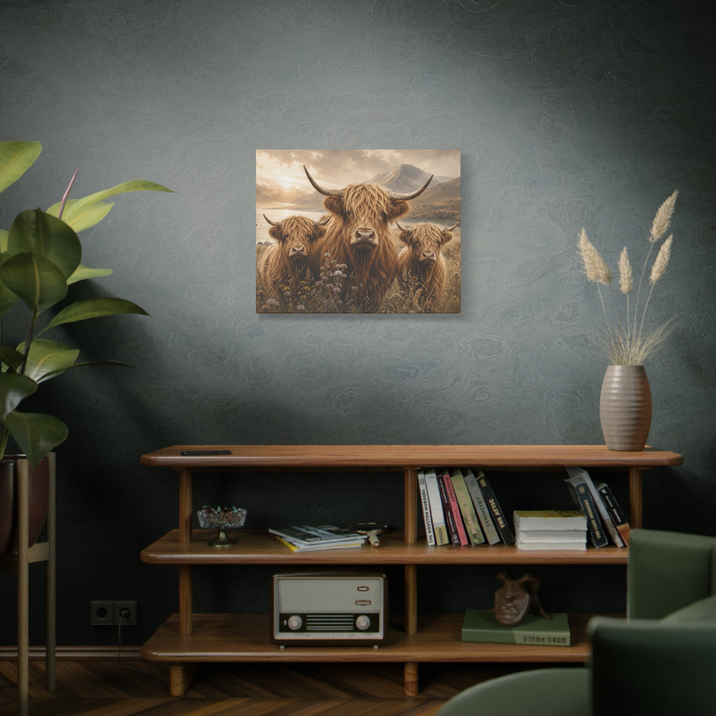 Highland Cows Canvas | Matte Stretched Wall Art