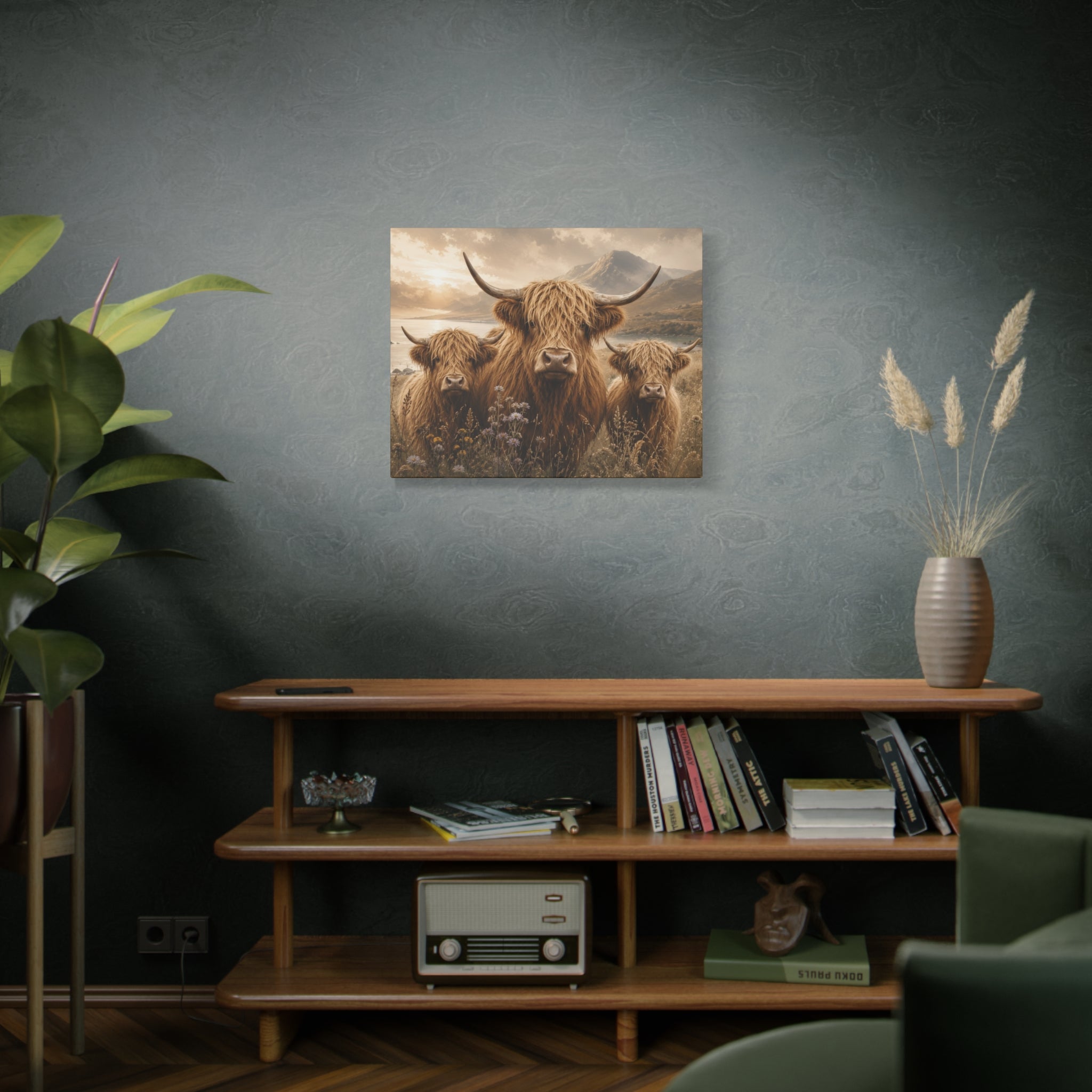 Highland Cows Canvas | Matte Stretched Wall Art