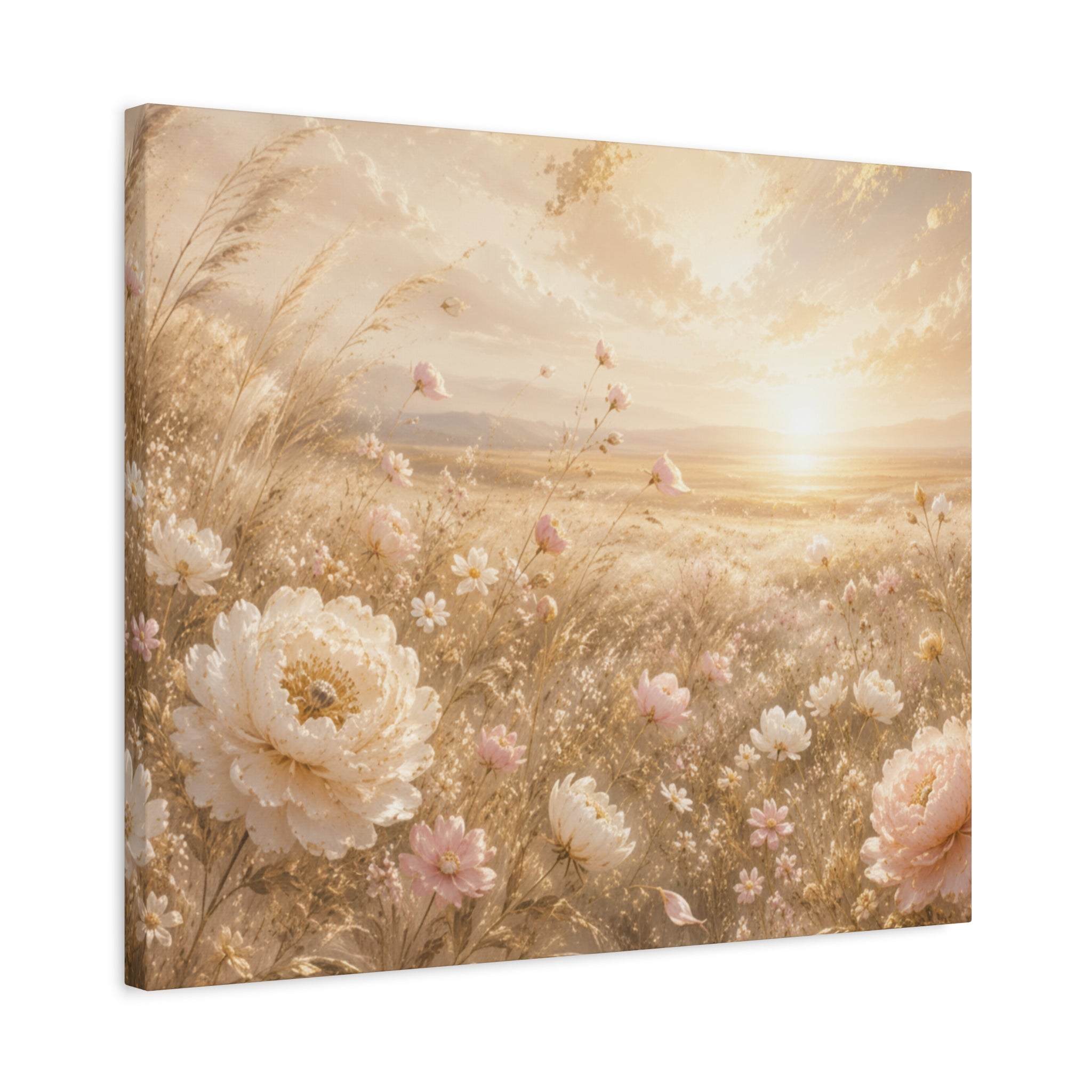 Golden Wildflower Field Canvas