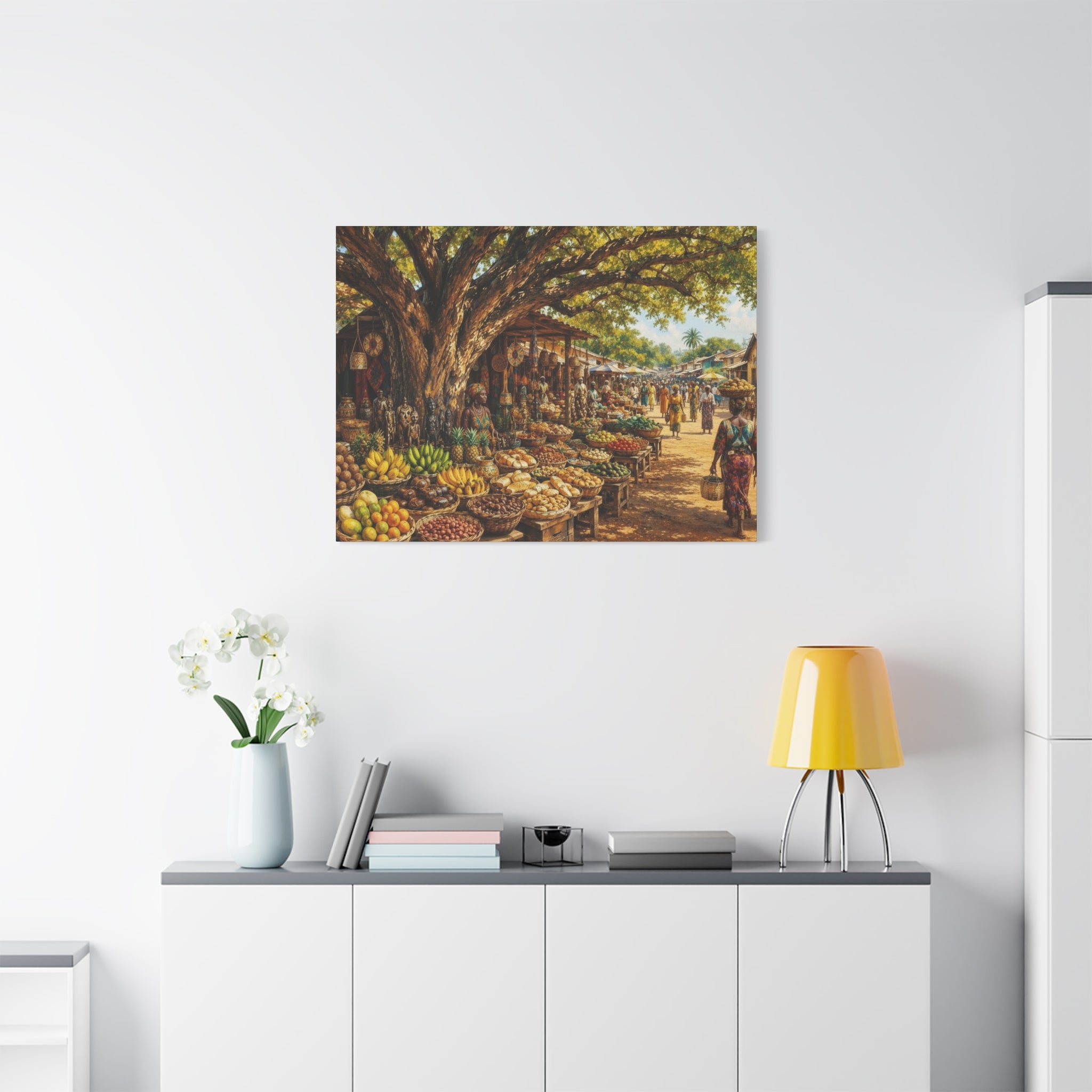 Nigerian Market Day Produce Matte Canvas