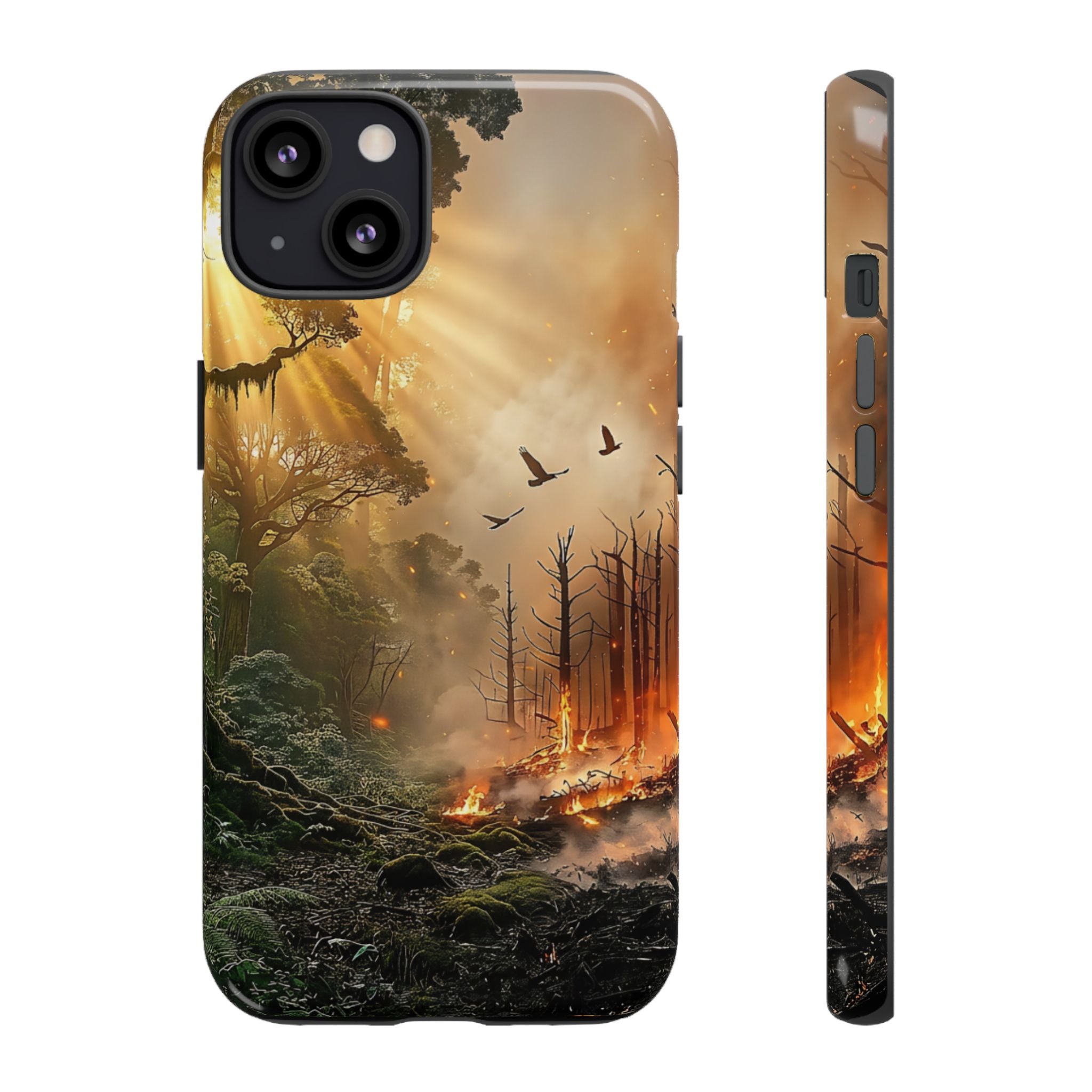 Contrasting Nature/Fire Art - Phone Case