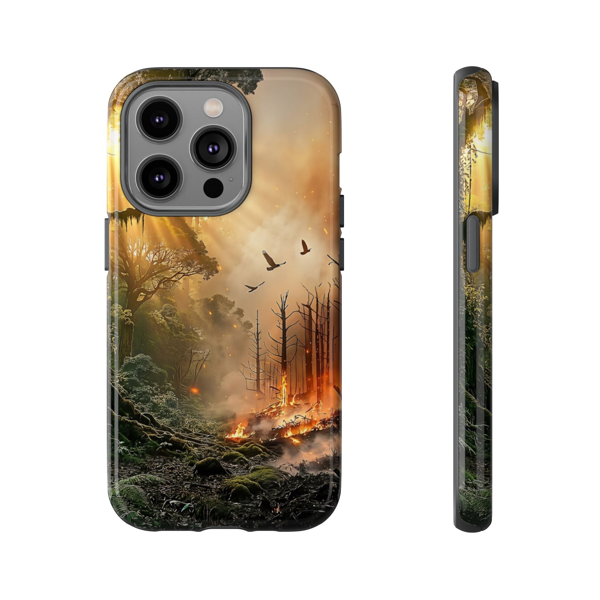 Contrasting Nature/Fire Art - Phone Case