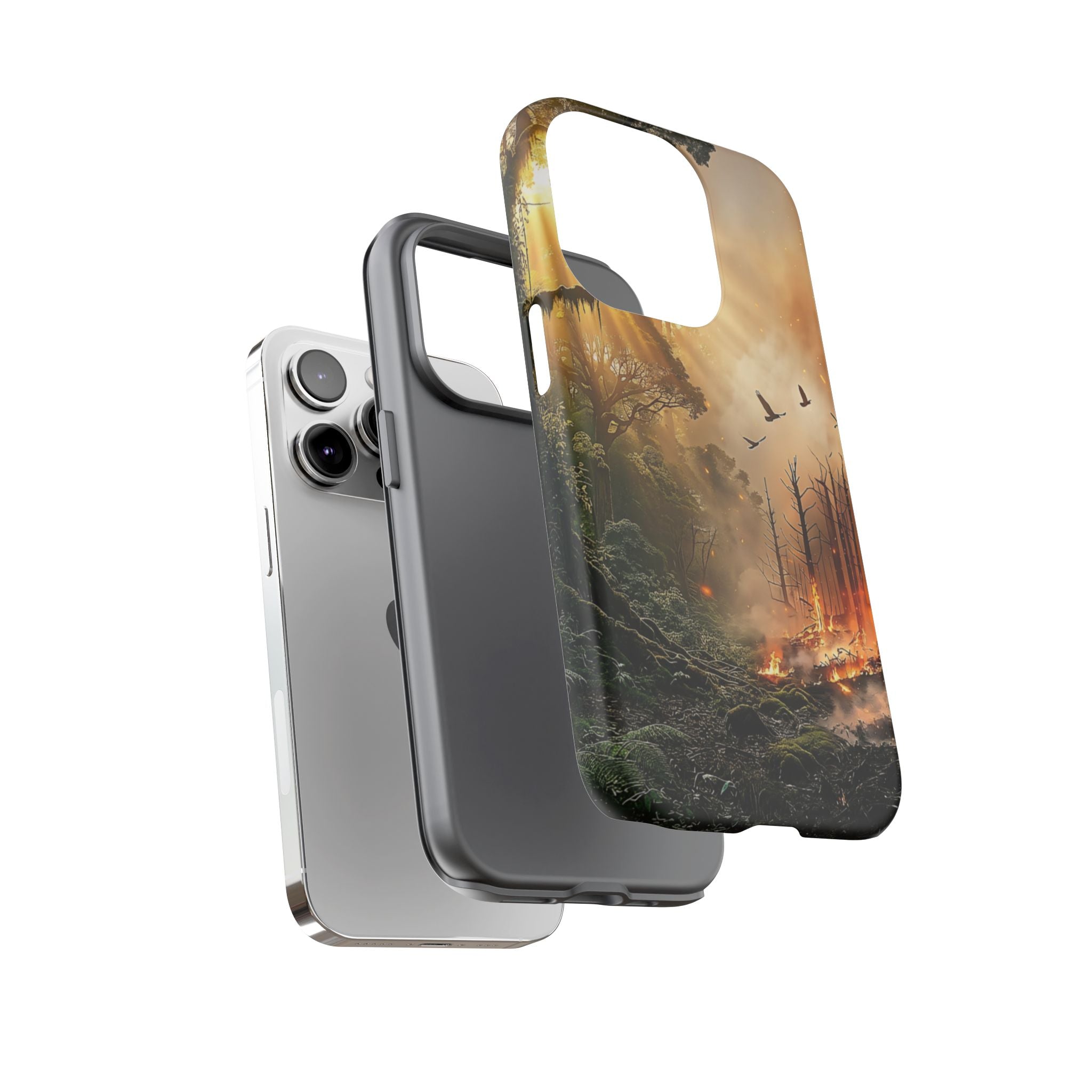 Contrasting Nature/Fire Art - Phone Case