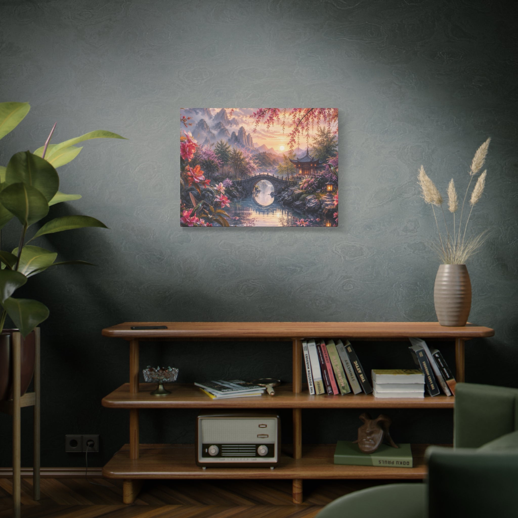 Zen Cherry Blossom Landscape Matte Canvas
