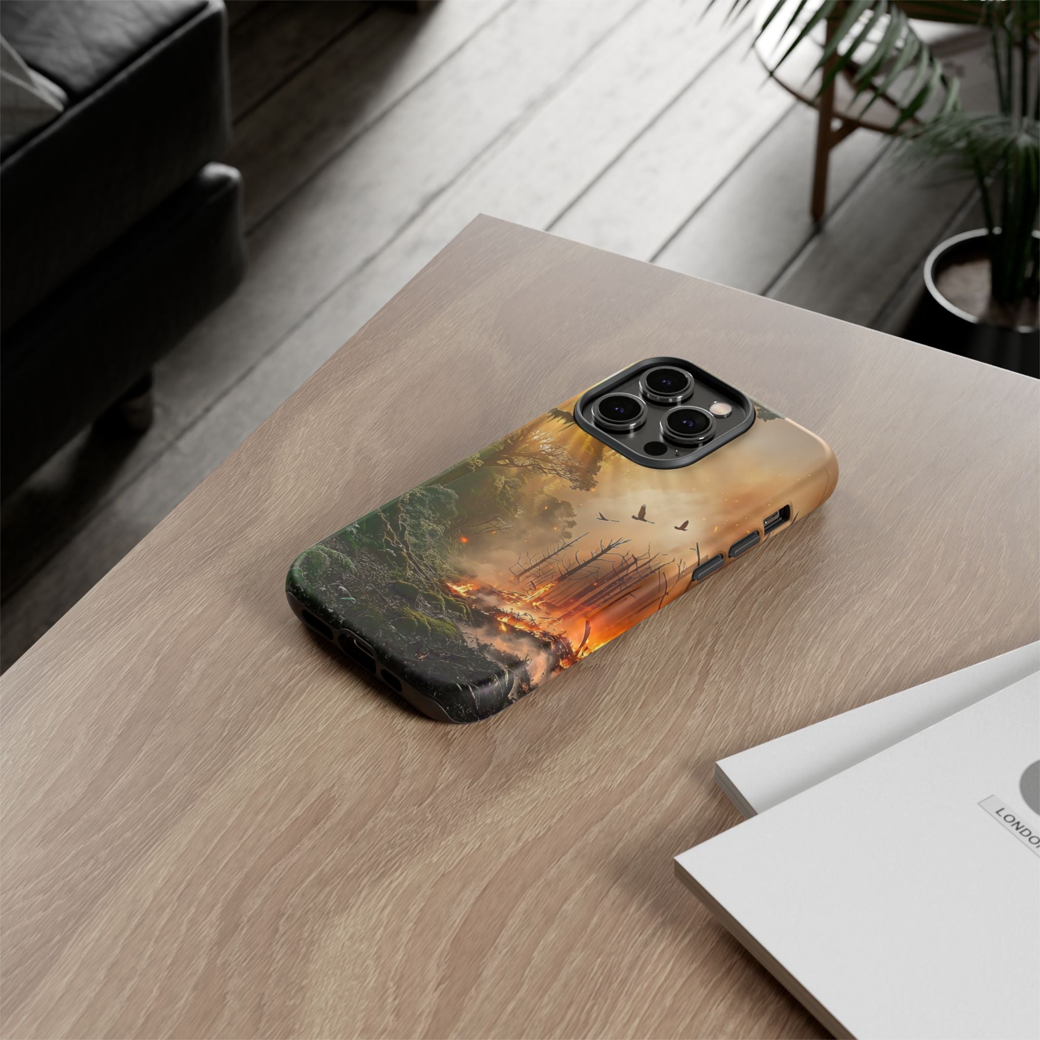 Contrasting Nature/Fire Art - Phone Case