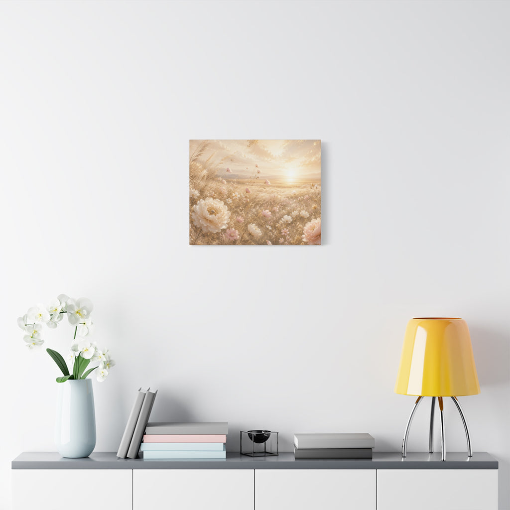 Golden Wildflower Field Canvas