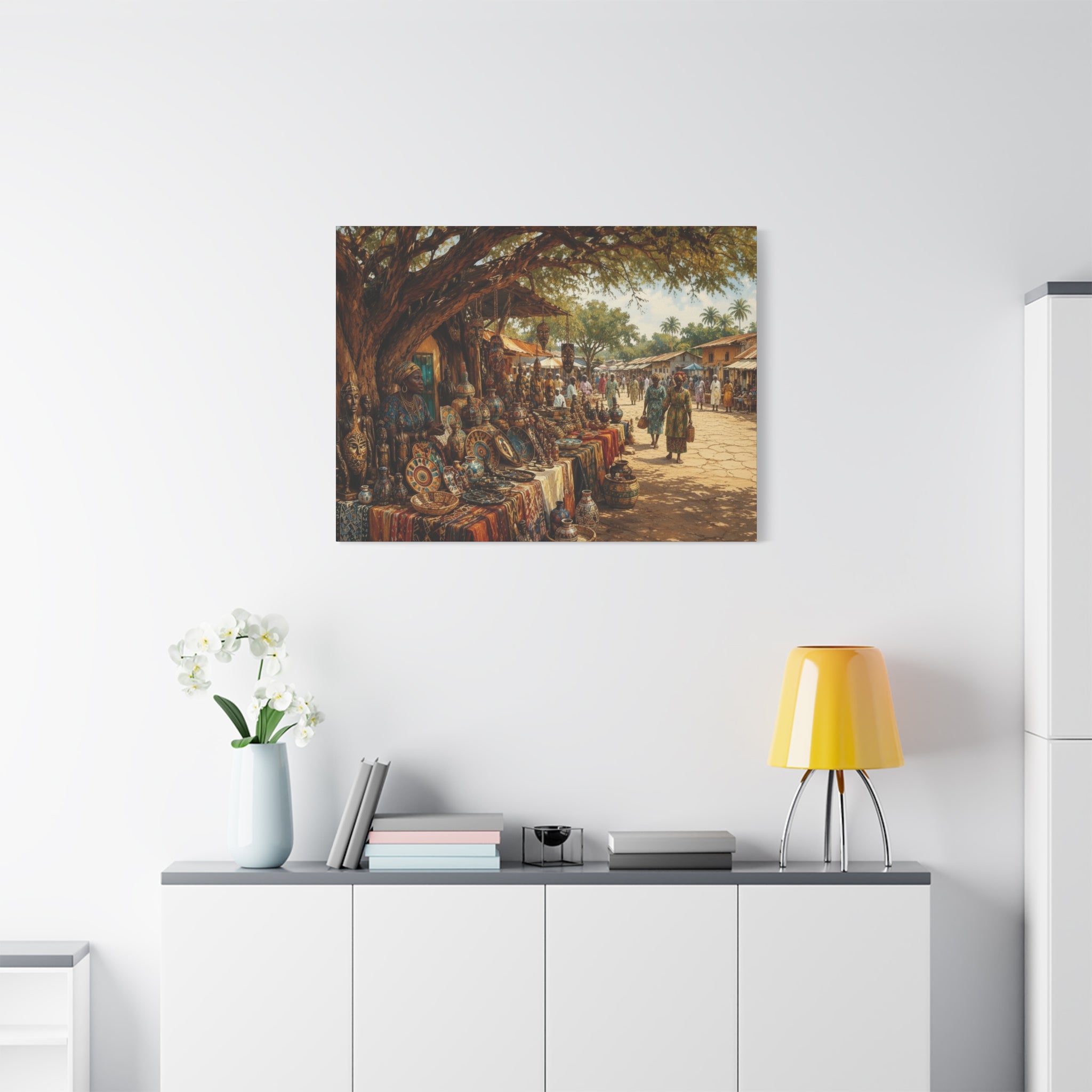 Nigerian Market Day Cultural Matte Canvas