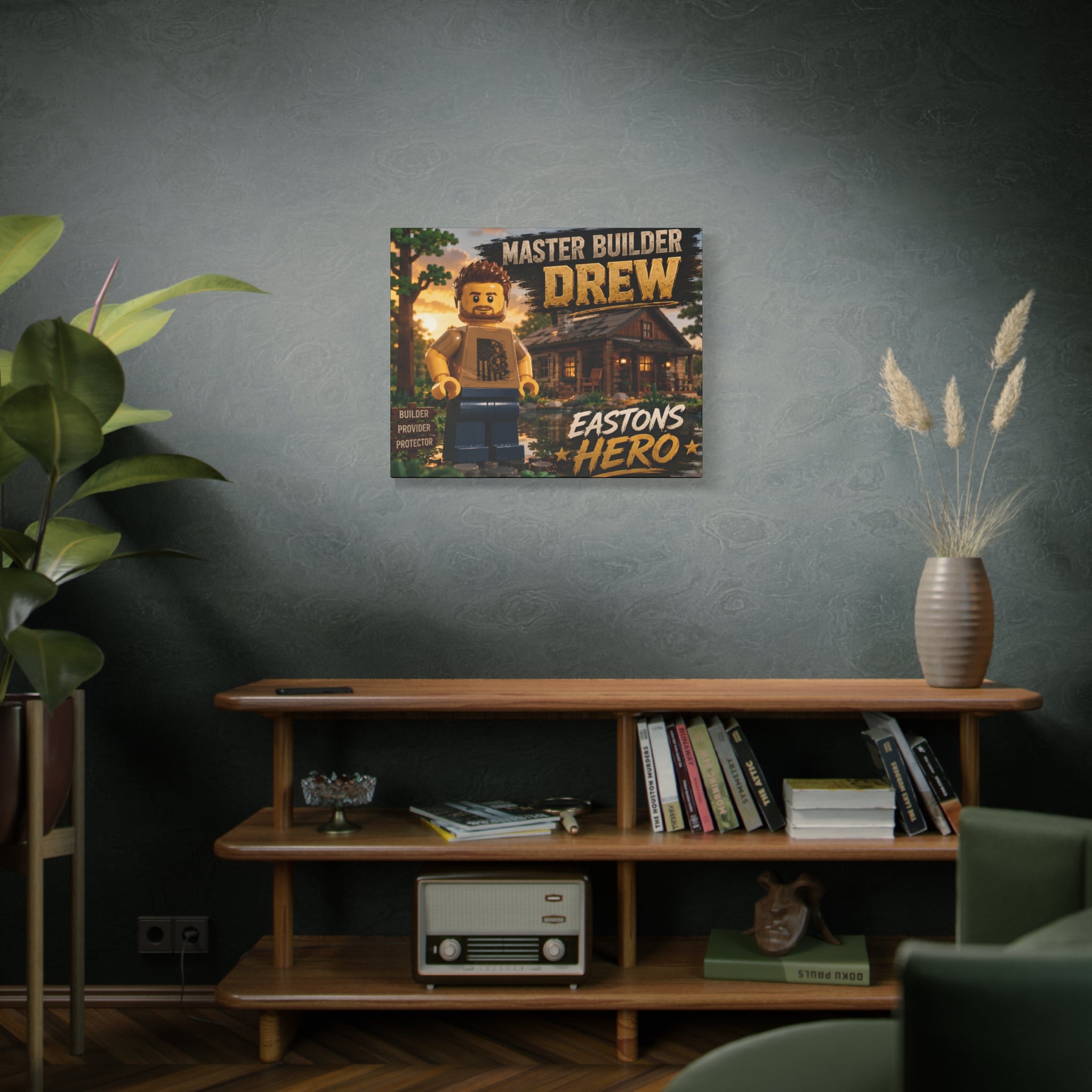 Master Builder “Name” Custom Canvas - “”Name” Hero” LEGO Minifigure Wall Art