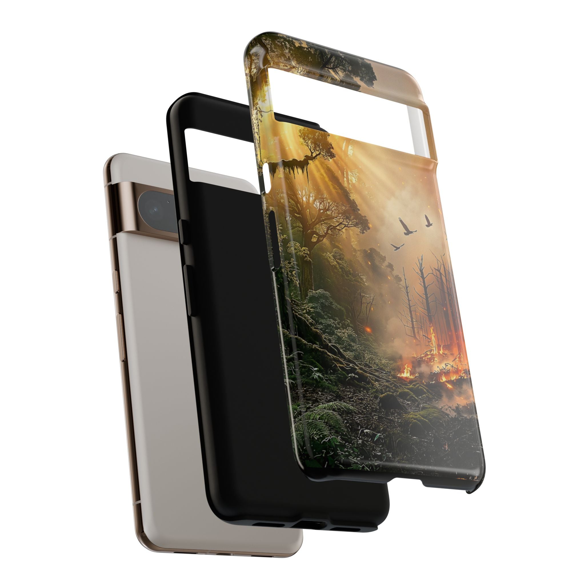 Contrasting Nature/Fire Art - Phone Case