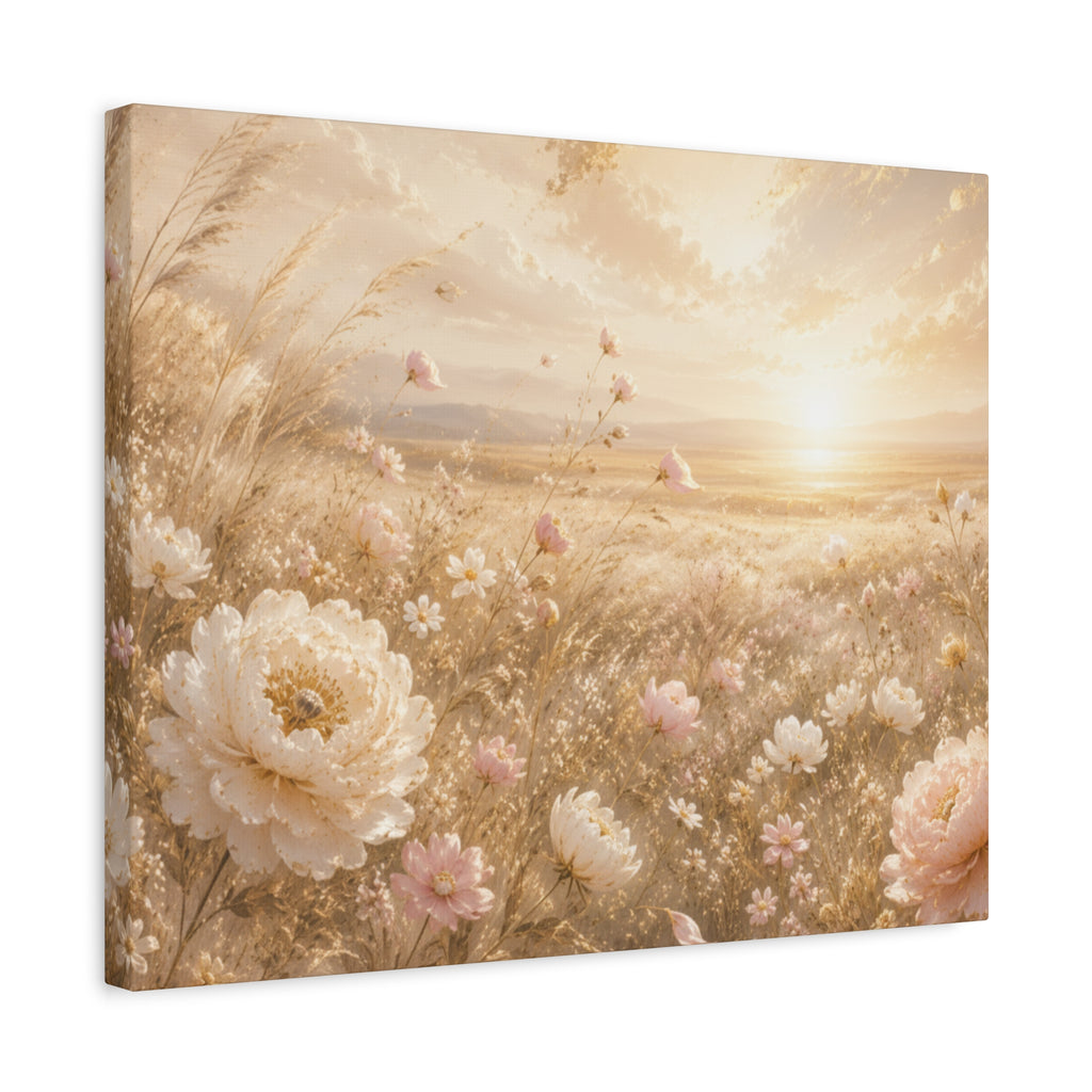Golden Wildflower Field Canvas