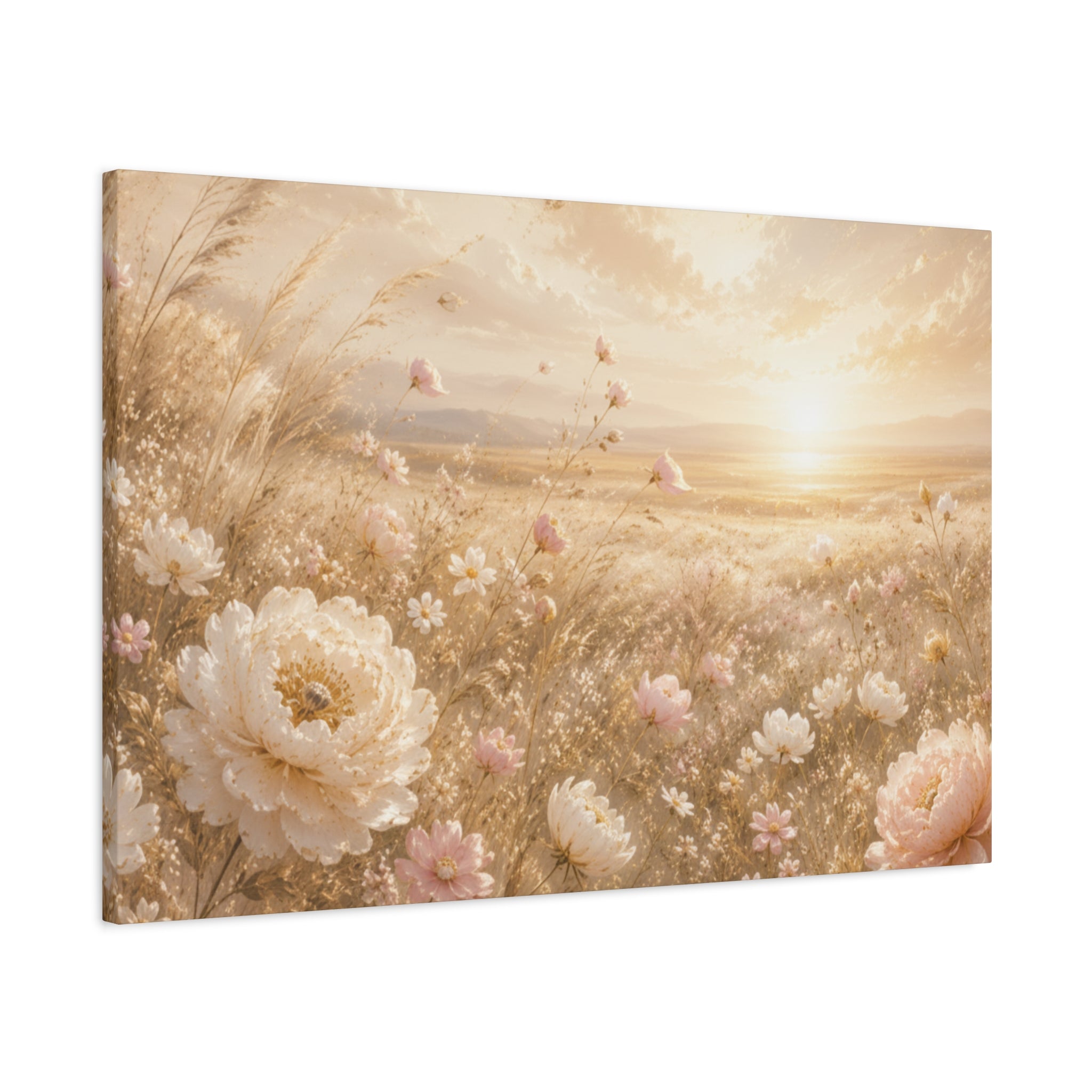 Golden Wildflower Field Canvas